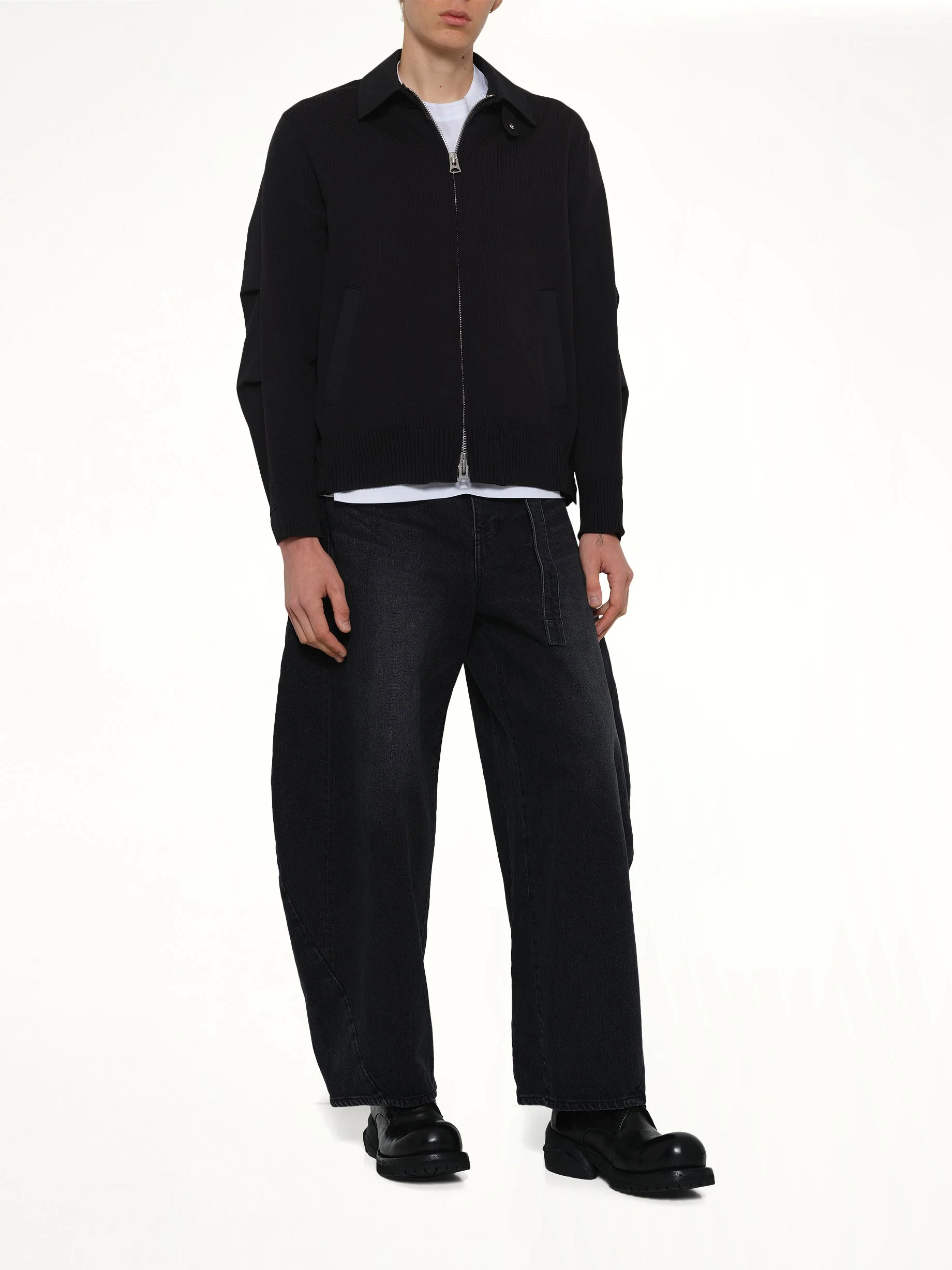 Weathercloth x Knit Blouson in Black - Image 4