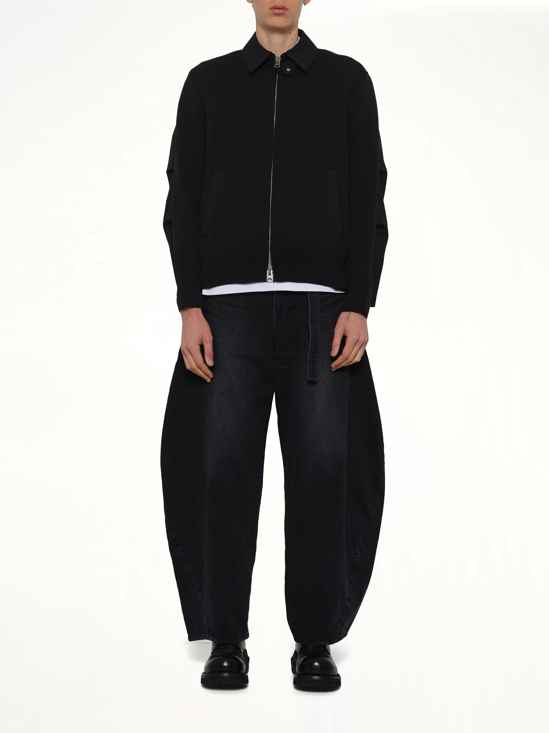 Weathercloth x Knit Blouson in Black - Image 7
