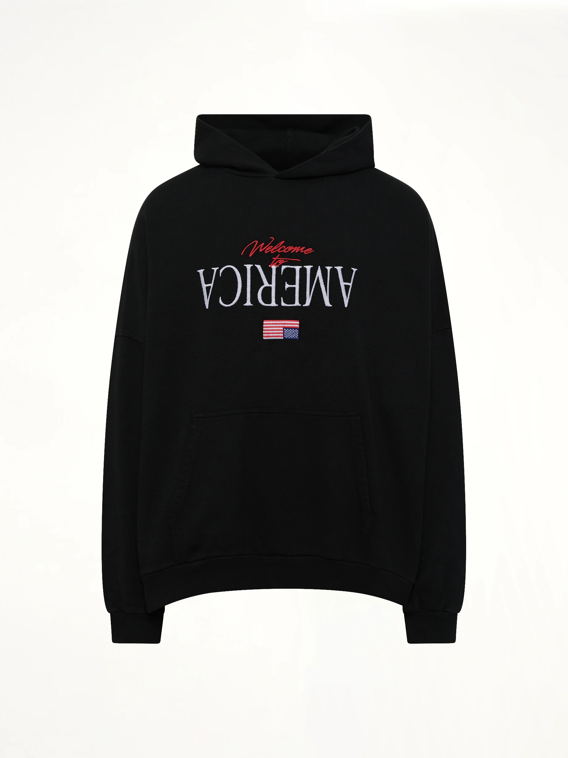 Welcome To America Hooligan Hoodie in Black - Image 2