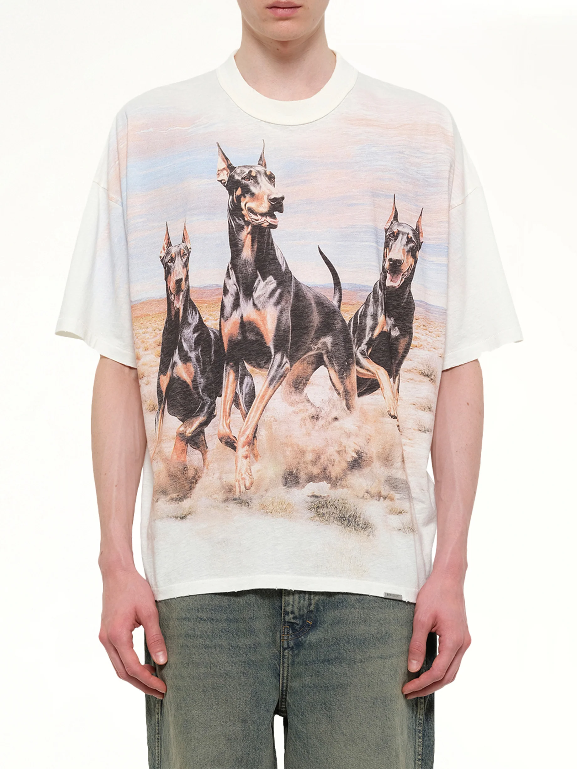 Western Dobermans T-Shirt in Flat White