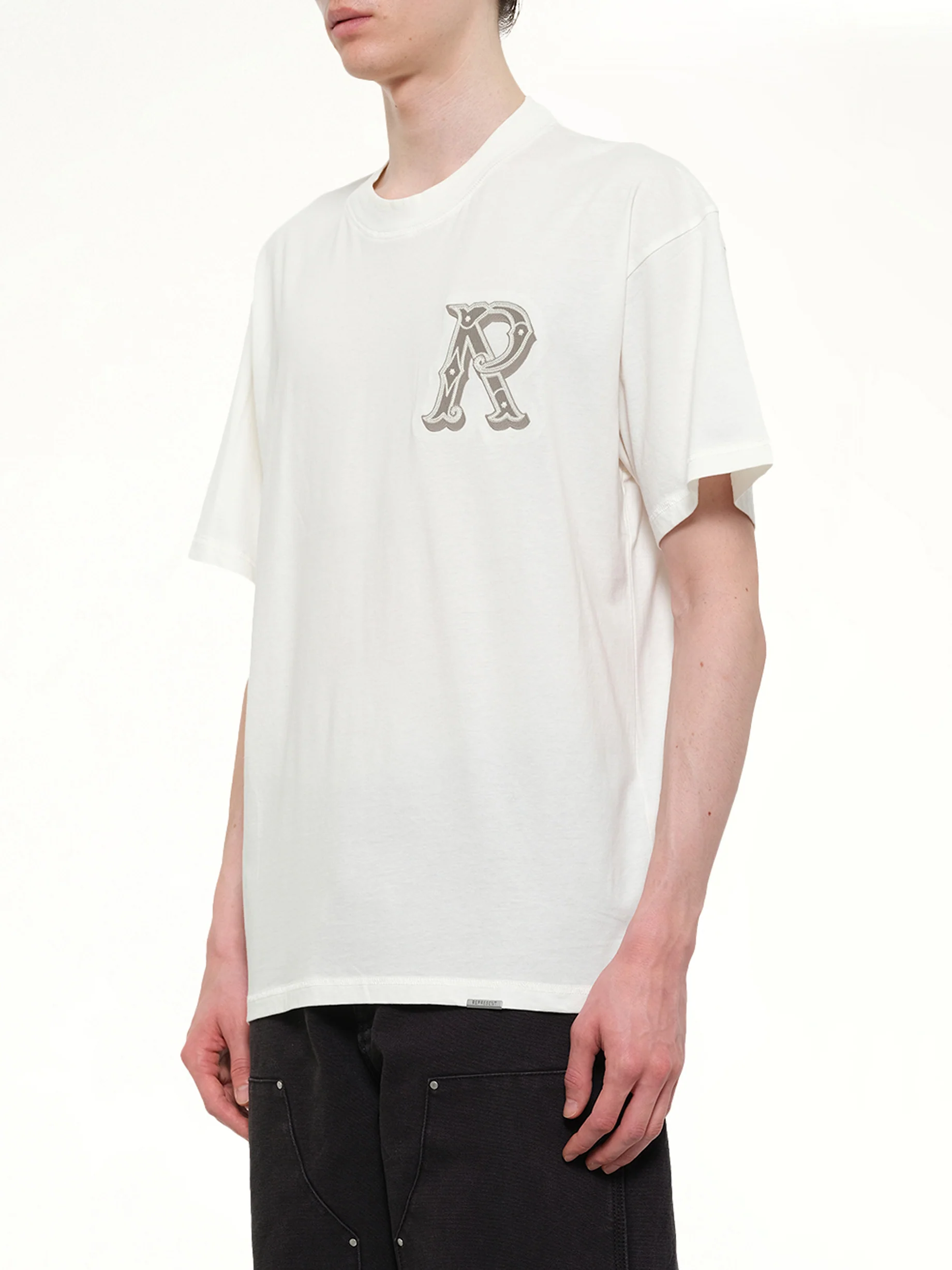 Western Initial T-Shirt in Flat White - Image 3