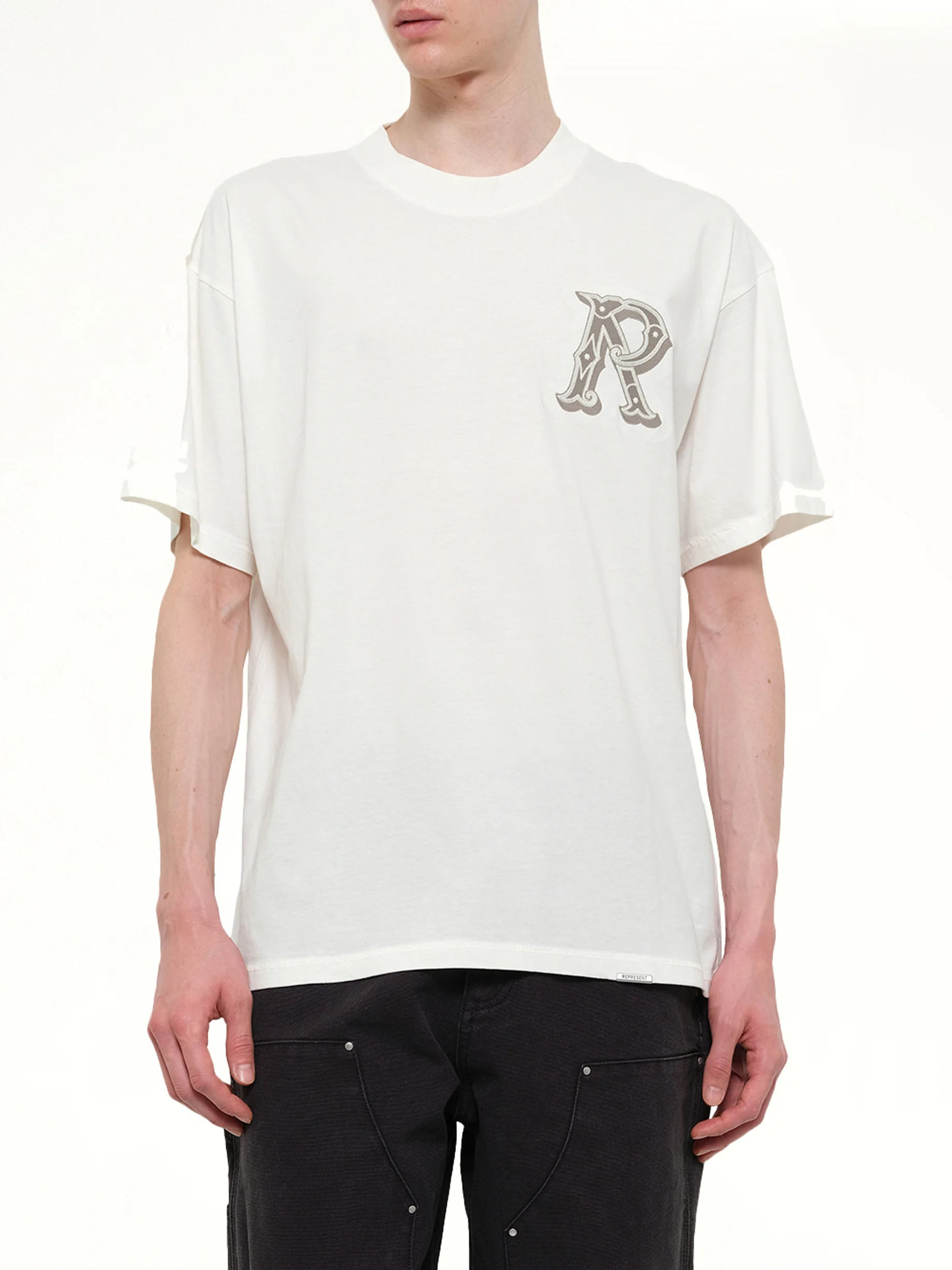 Western Initial T-Shirt in Flat White - Image 6