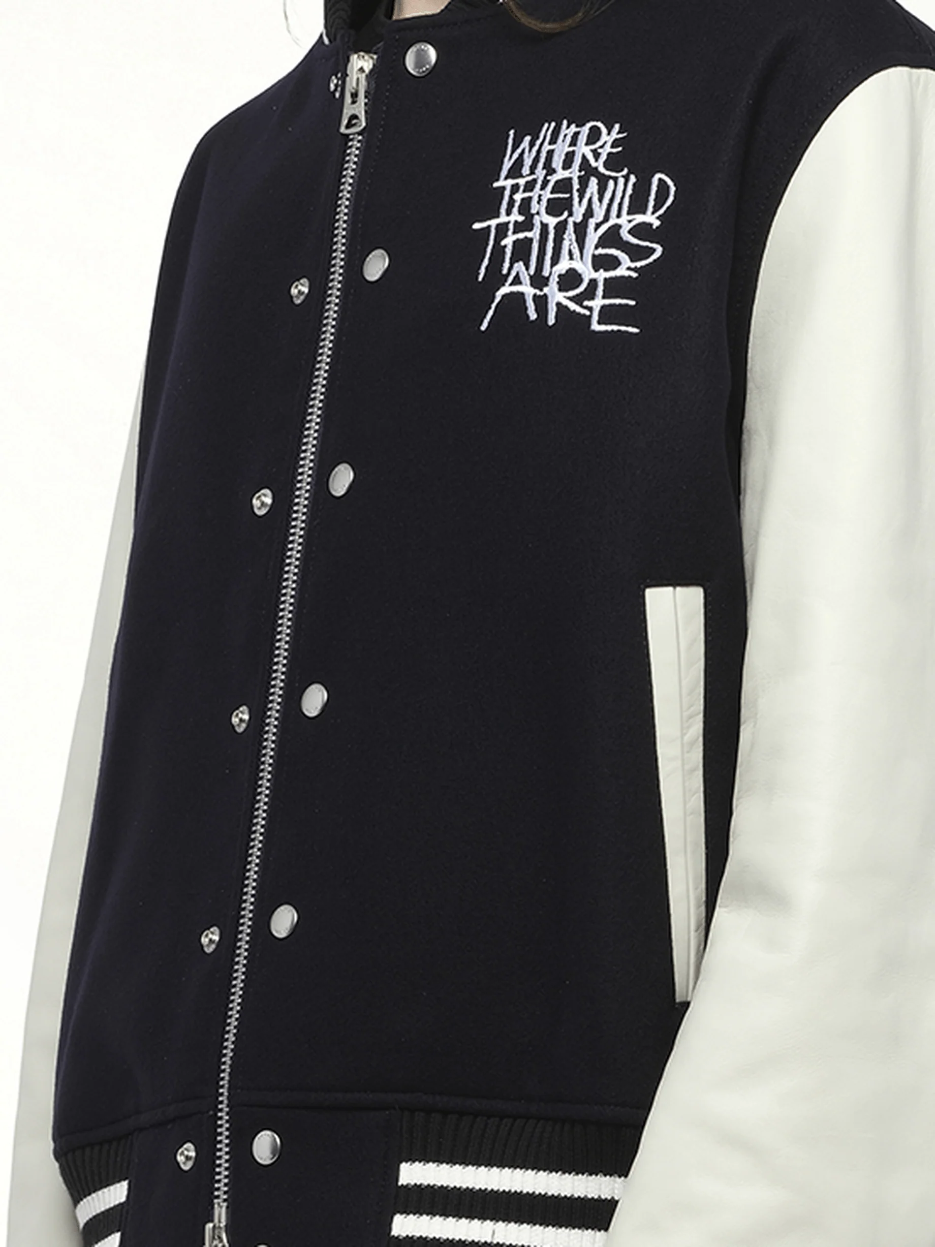 WHERE THE WILD THINGS ARE Blouson in Navy/Off White - Image 3
