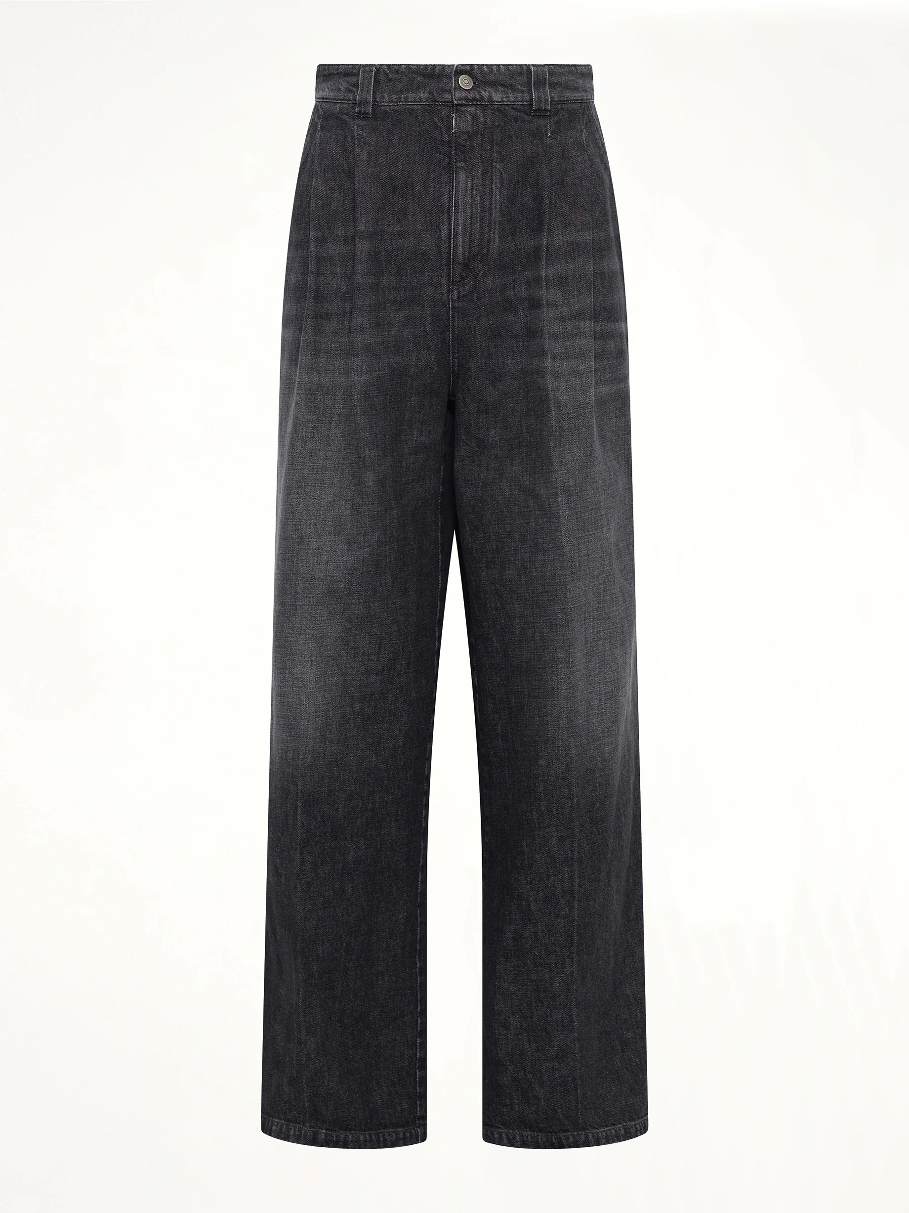 Wide Denim Pants in Washed Black - Image 2