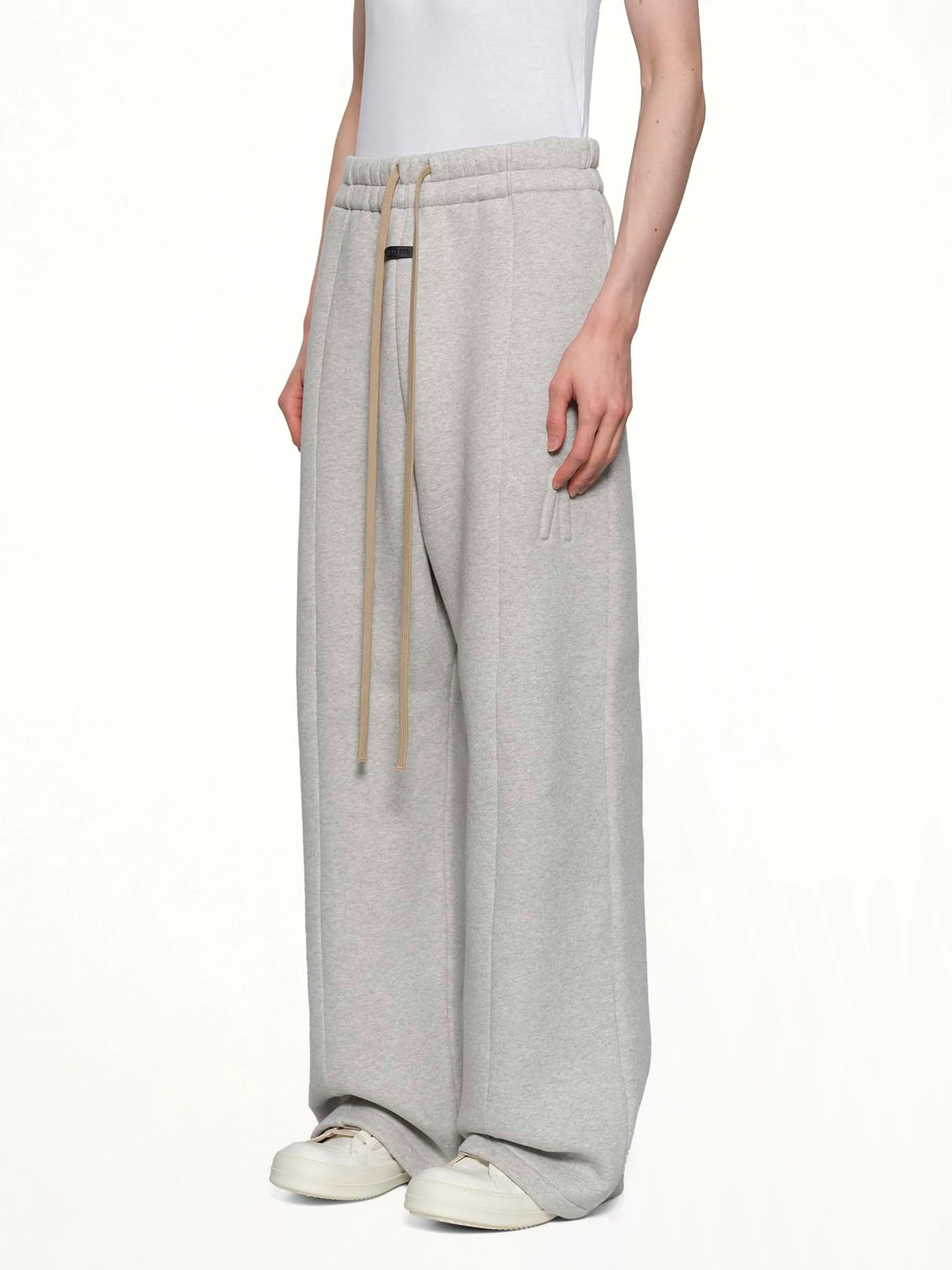 Wide Leg Sweatpant in Melange Grey - Image 3