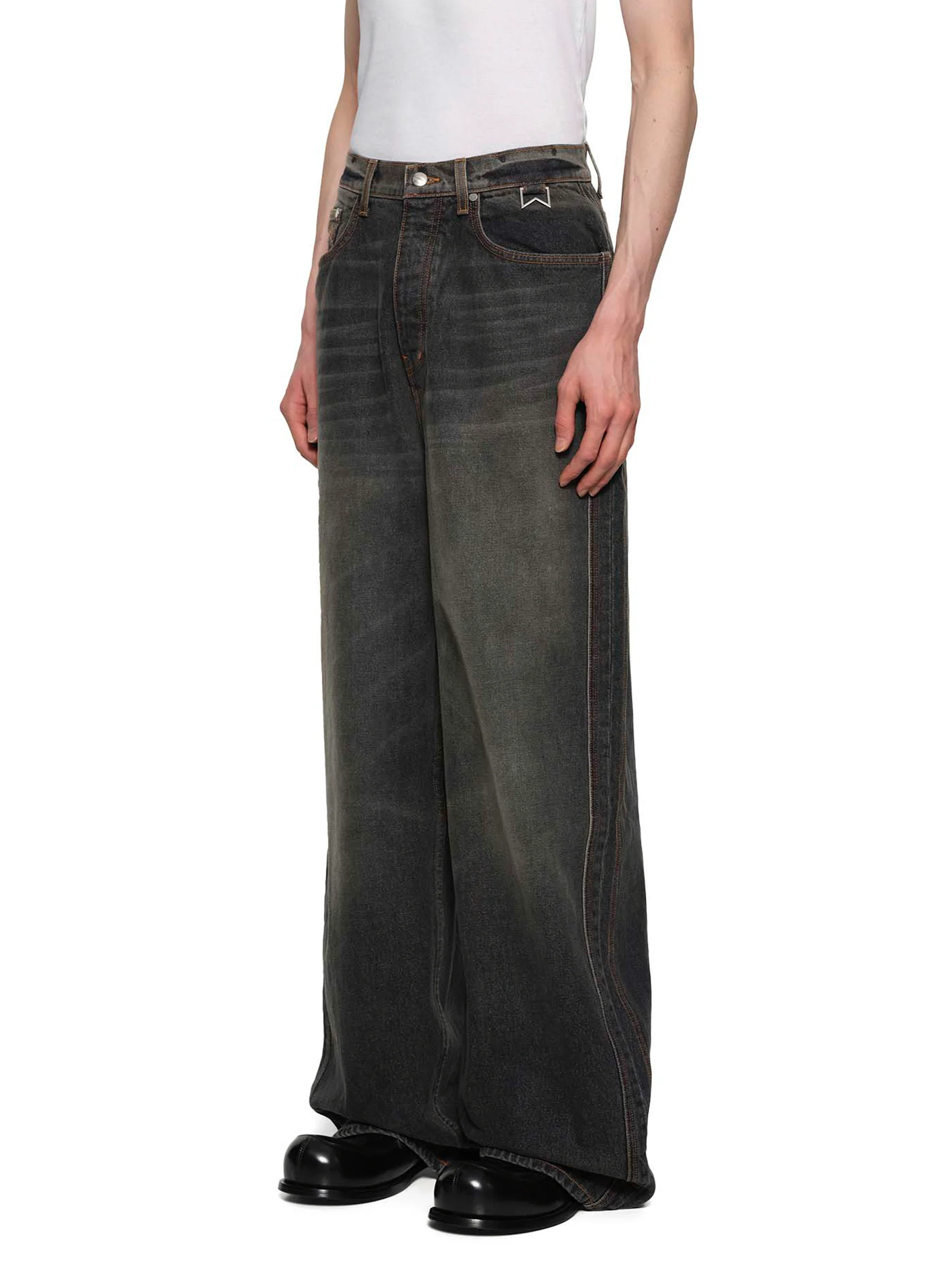 Wide Leg Traxedo Denim in Agoura Black - Image 3