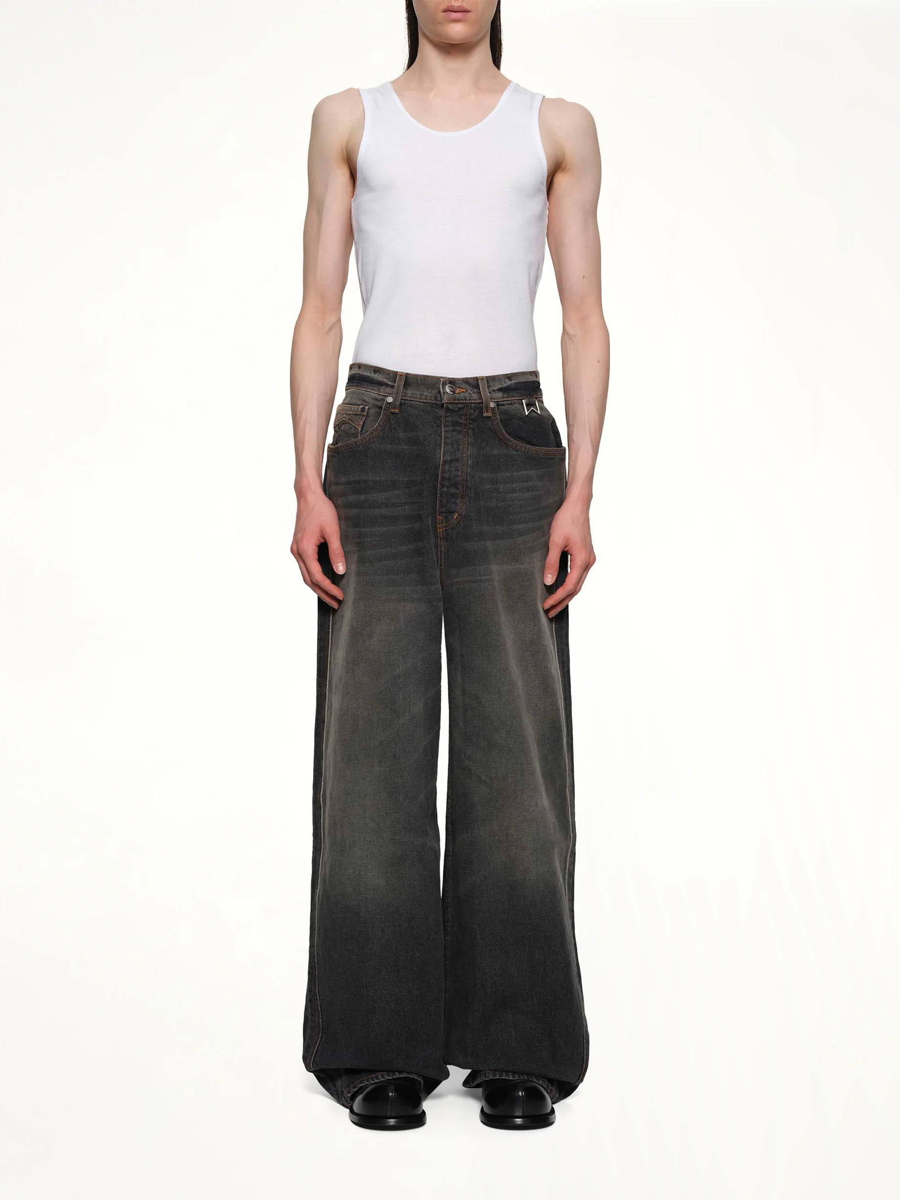 Wide Leg Traxedo Denim in Agoura Black - Image 7