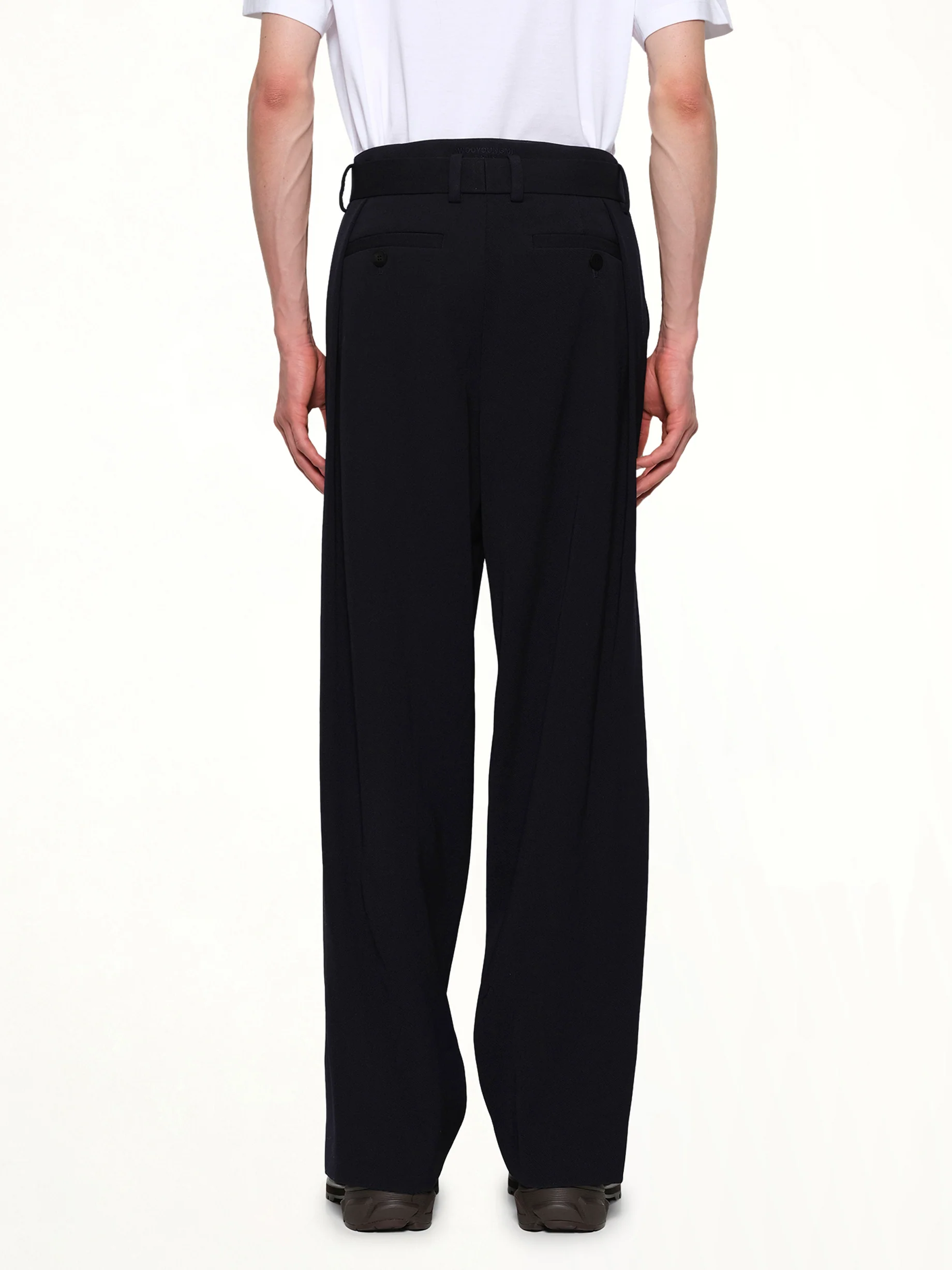 Wide Slacks in Navy - Image 5