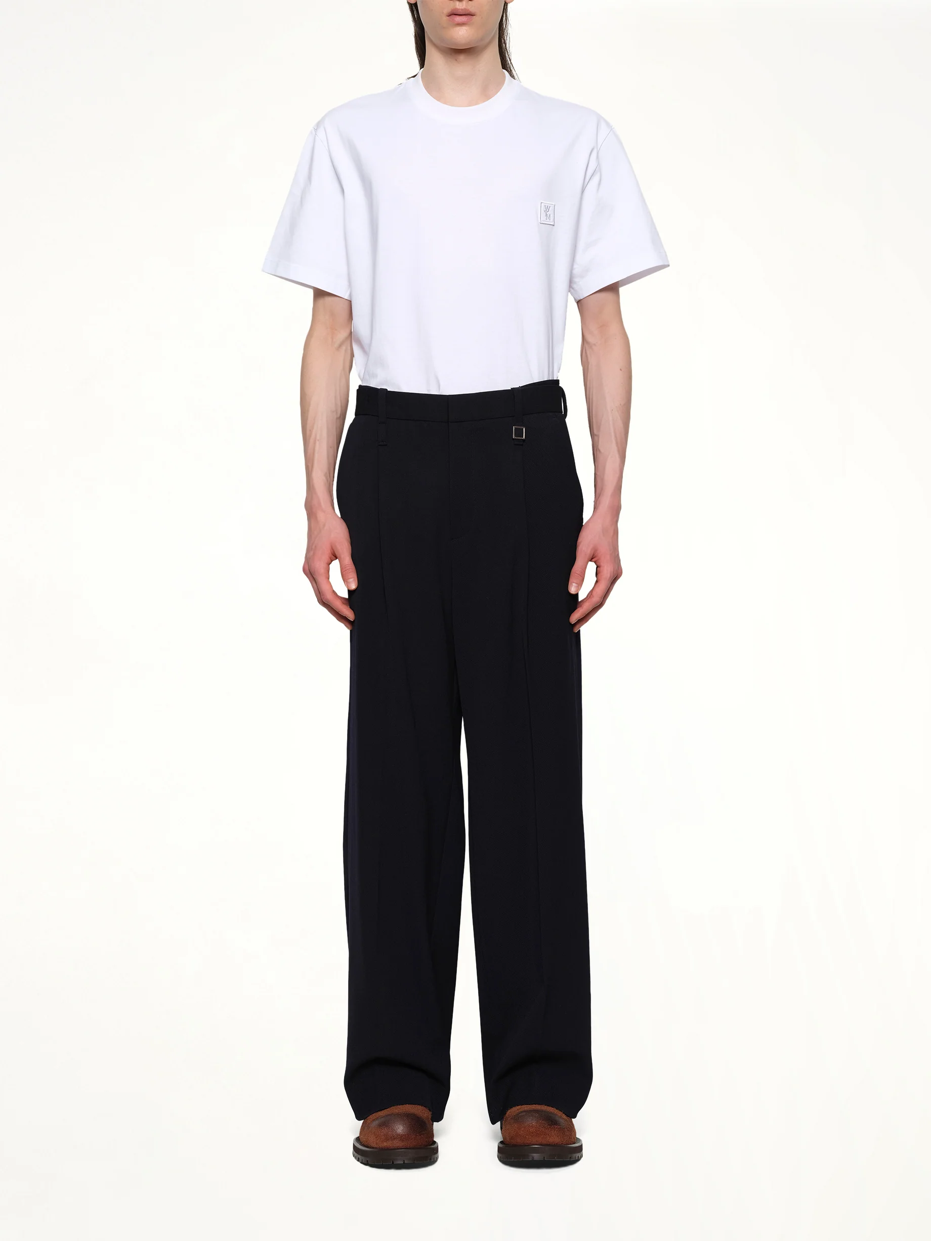 Wide Slacks in Navy - Image 7