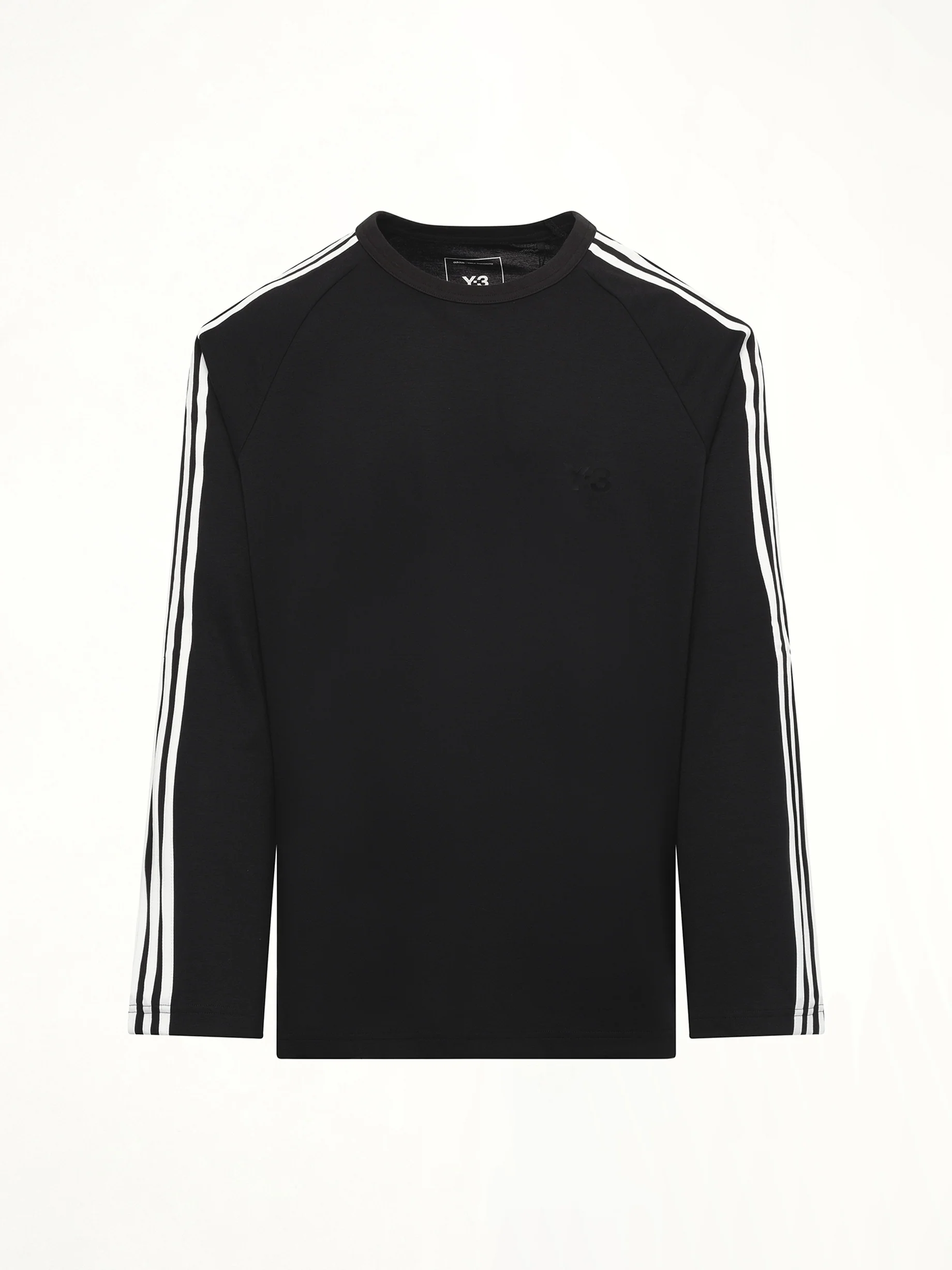 Wire Stripe Long Sleeve T-Shirt in Black - Image 2
