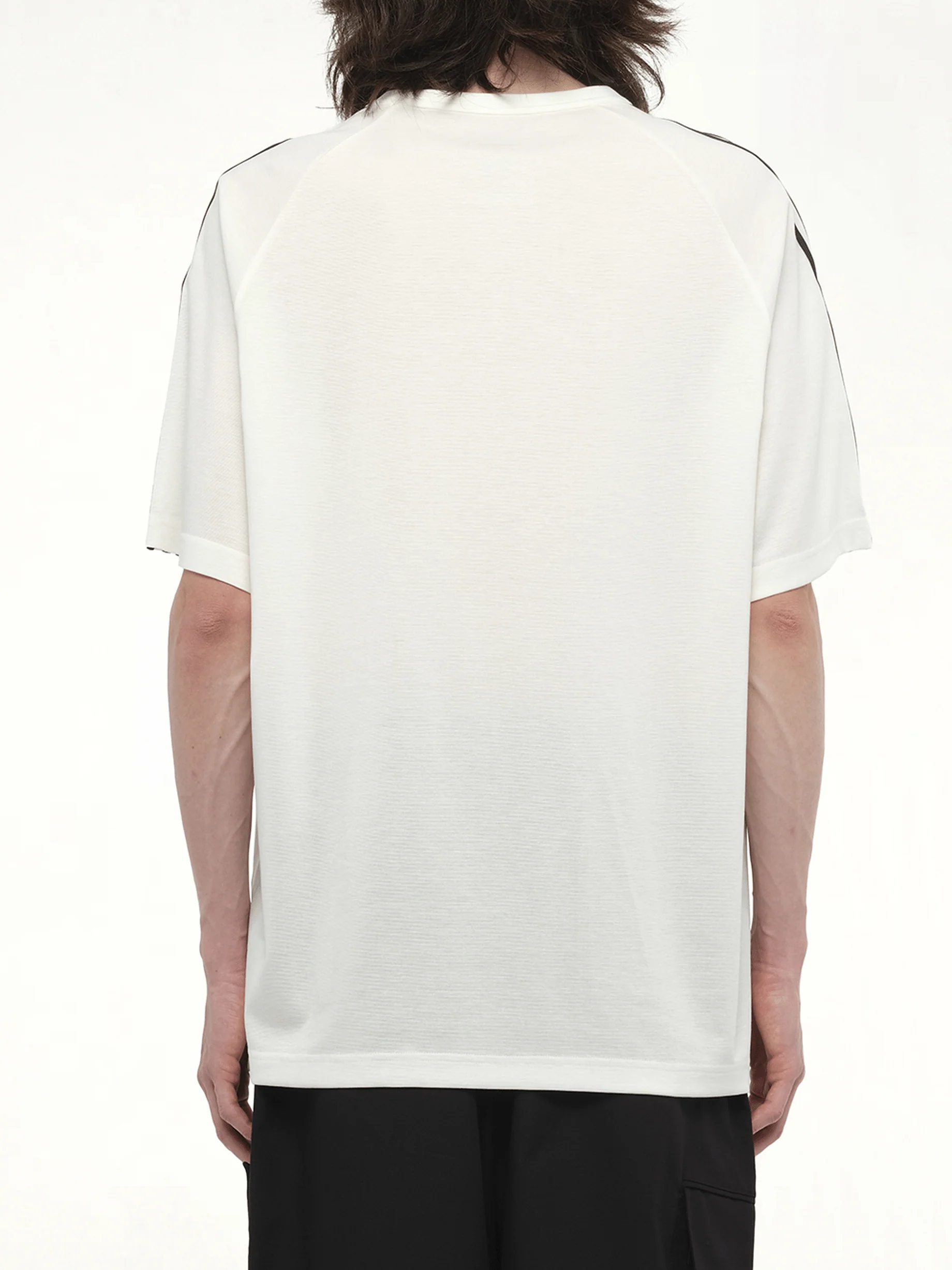 Wire Stripe Short Sleeve T-Shirt in White - Image 6