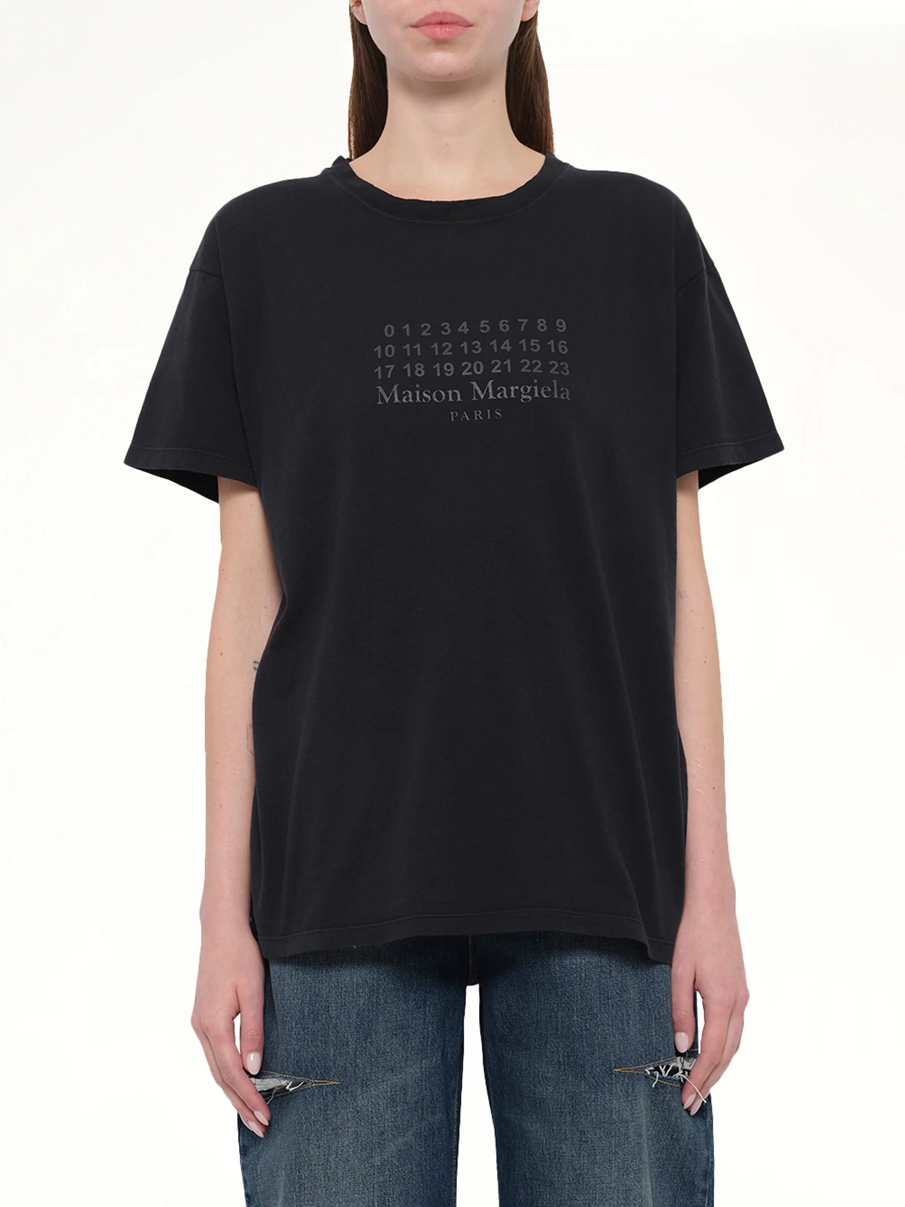 Maison Margiela Logo T-Shirt in Washed Black