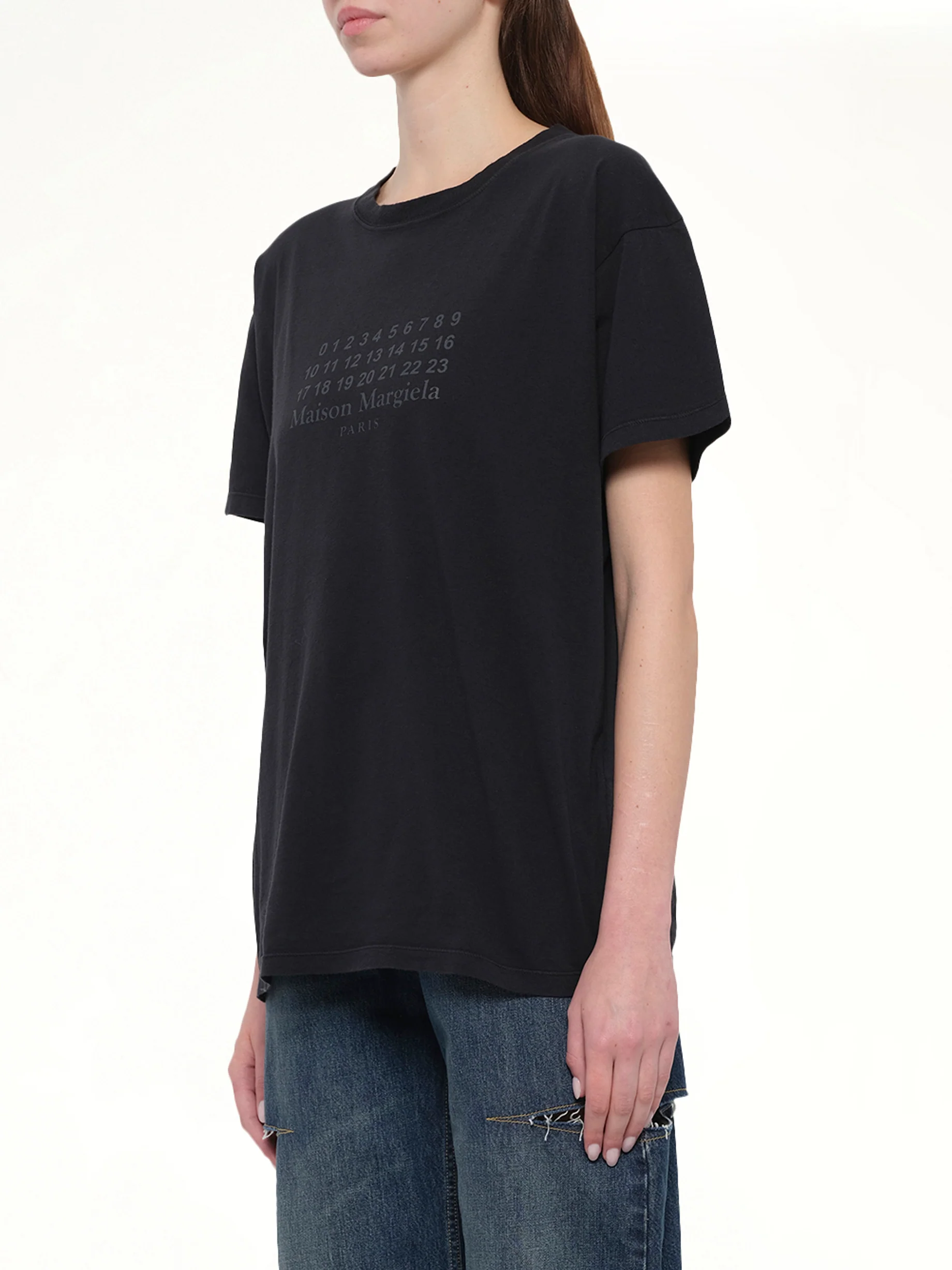 Maison Margiela Logo T-Shirt in Washed Black - Image 3