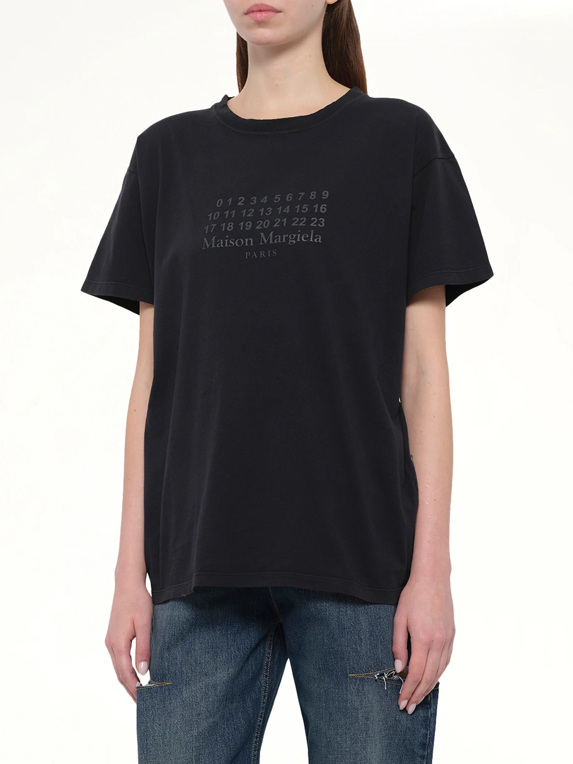 Maison Margiela Logo T-Shirt in Washed Black - Image 6