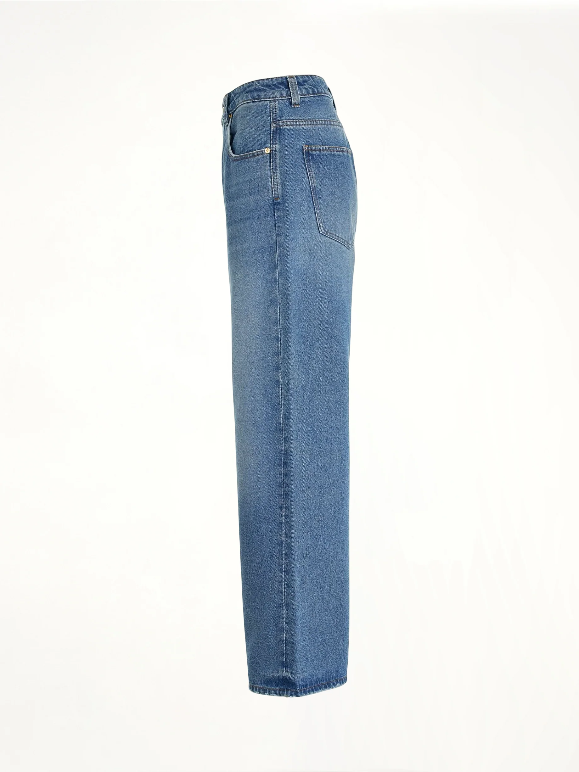 Le Denimes Large Jeans in Blue/Tabac - Image 3