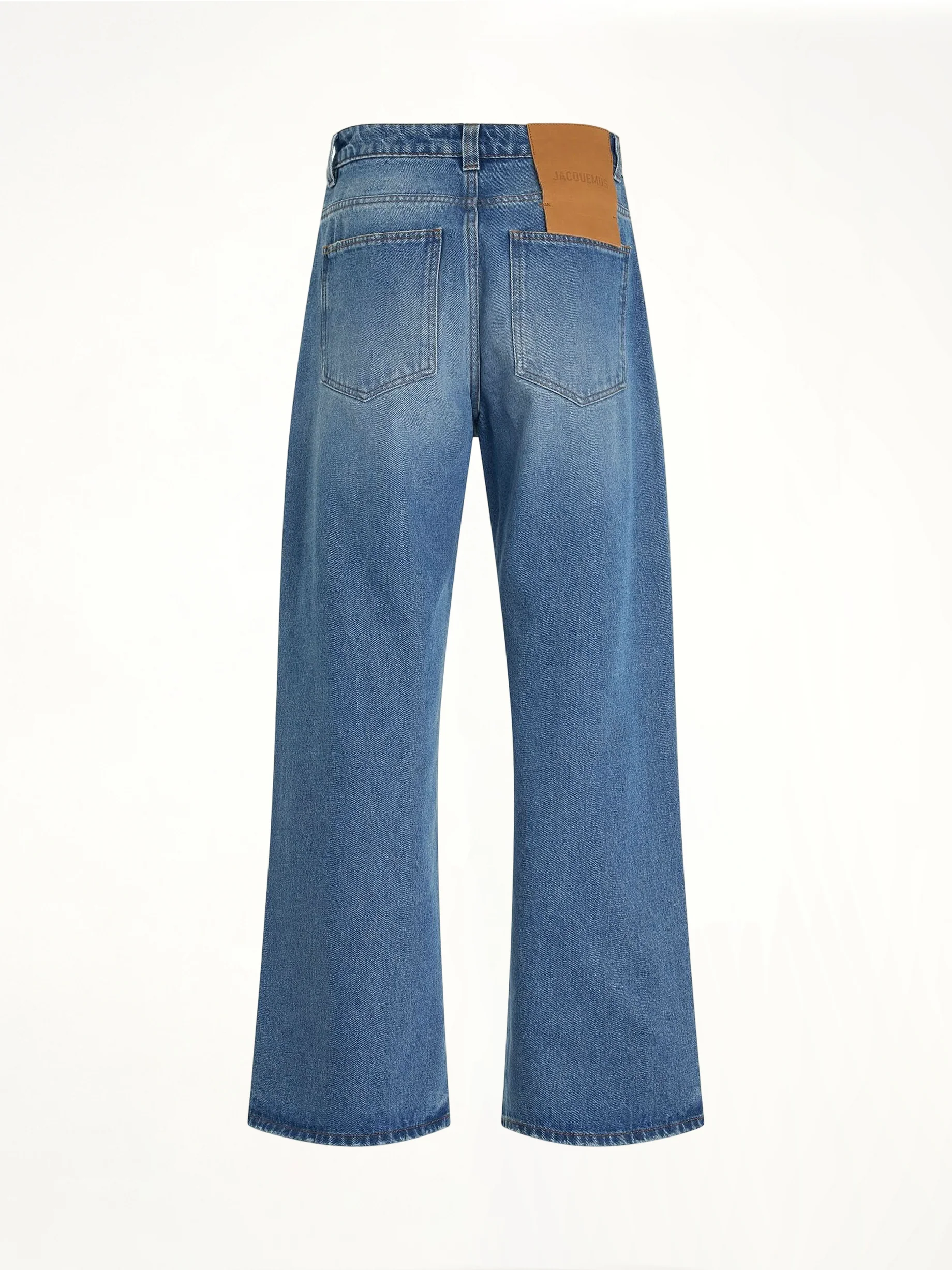Le Denimes Large Jeans in Blue/Tabac - Image 4