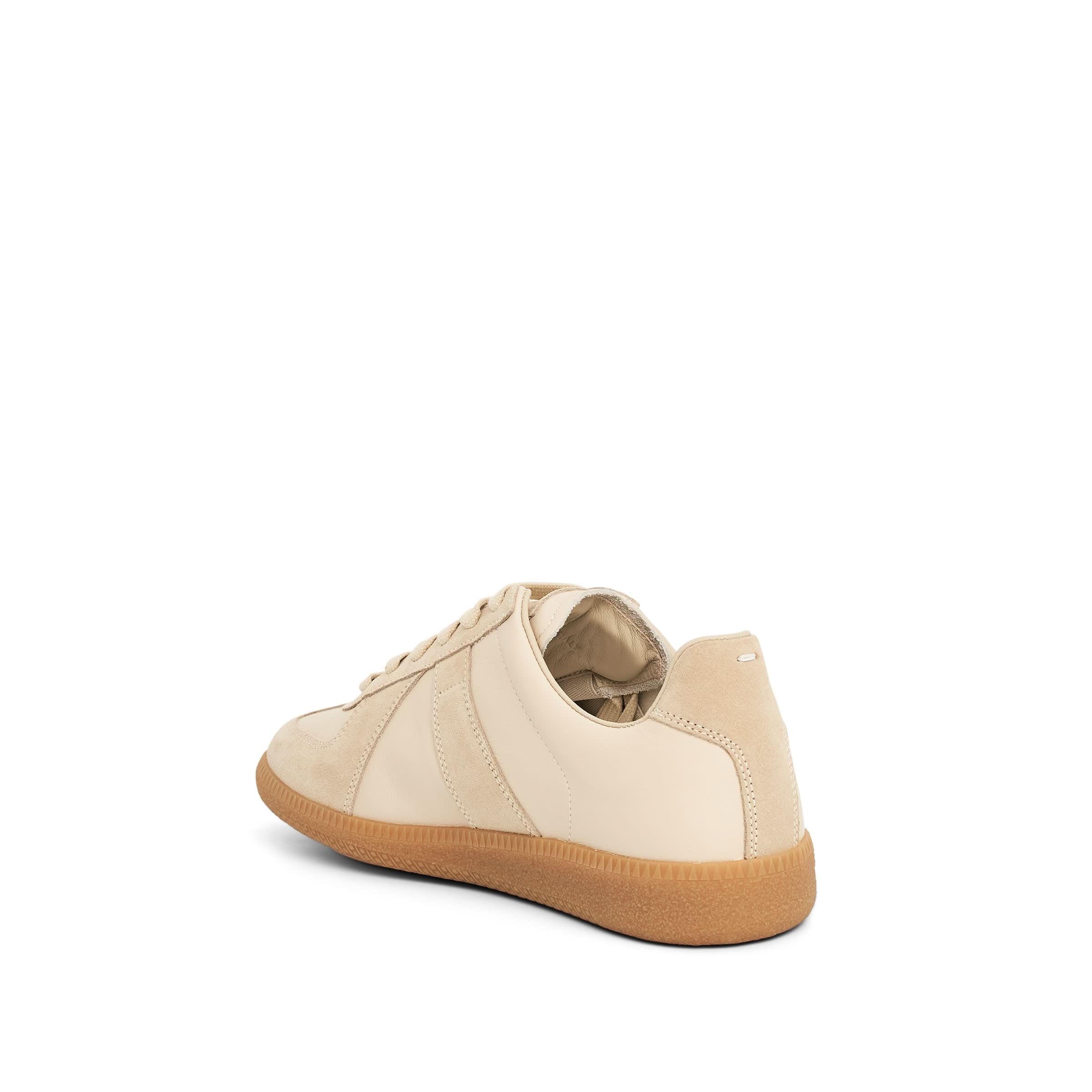 Replica Leather Sneaker in Lamb/Papyrus - Image 3