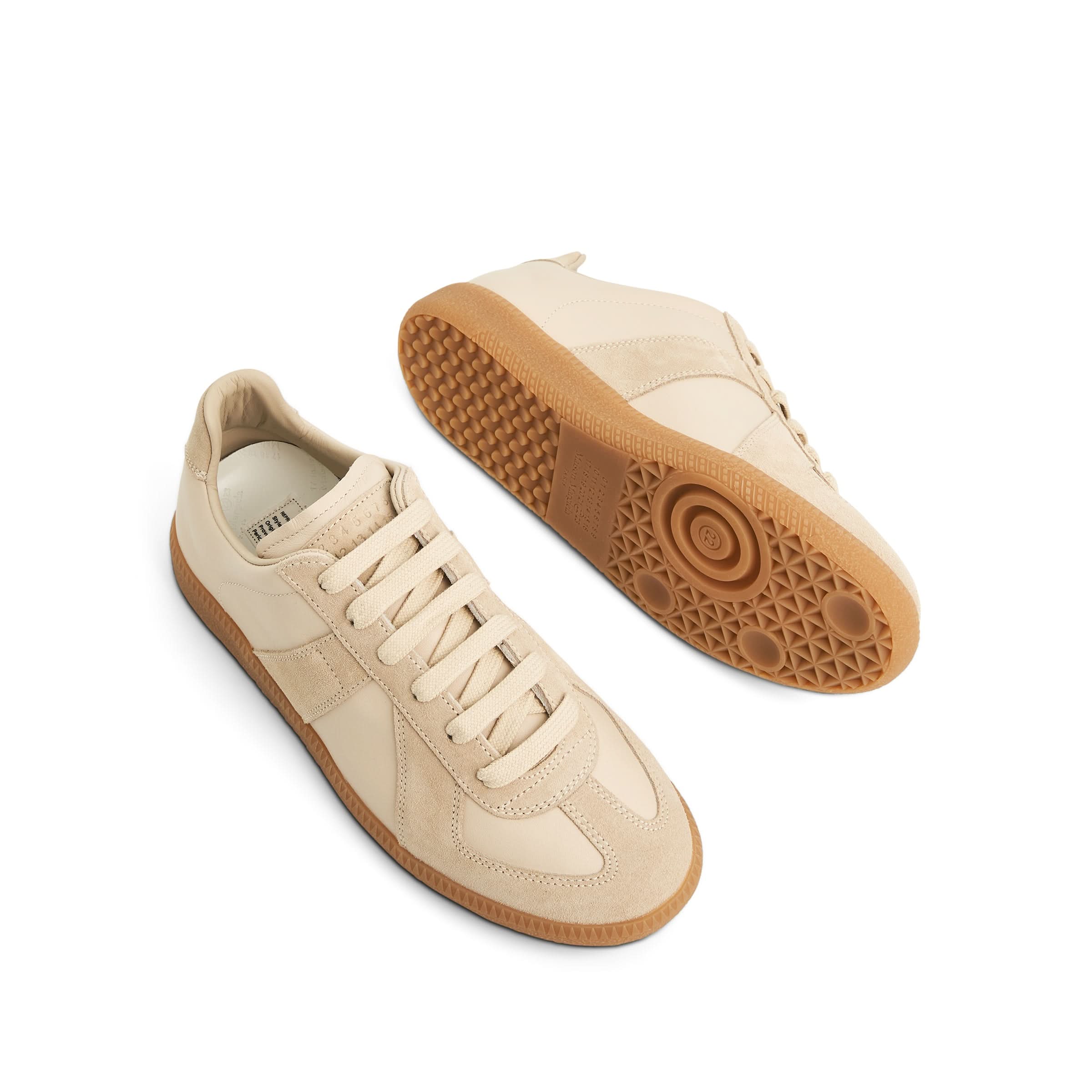 Replica Leather Sneaker in Lamb/Papyrus - Image 4