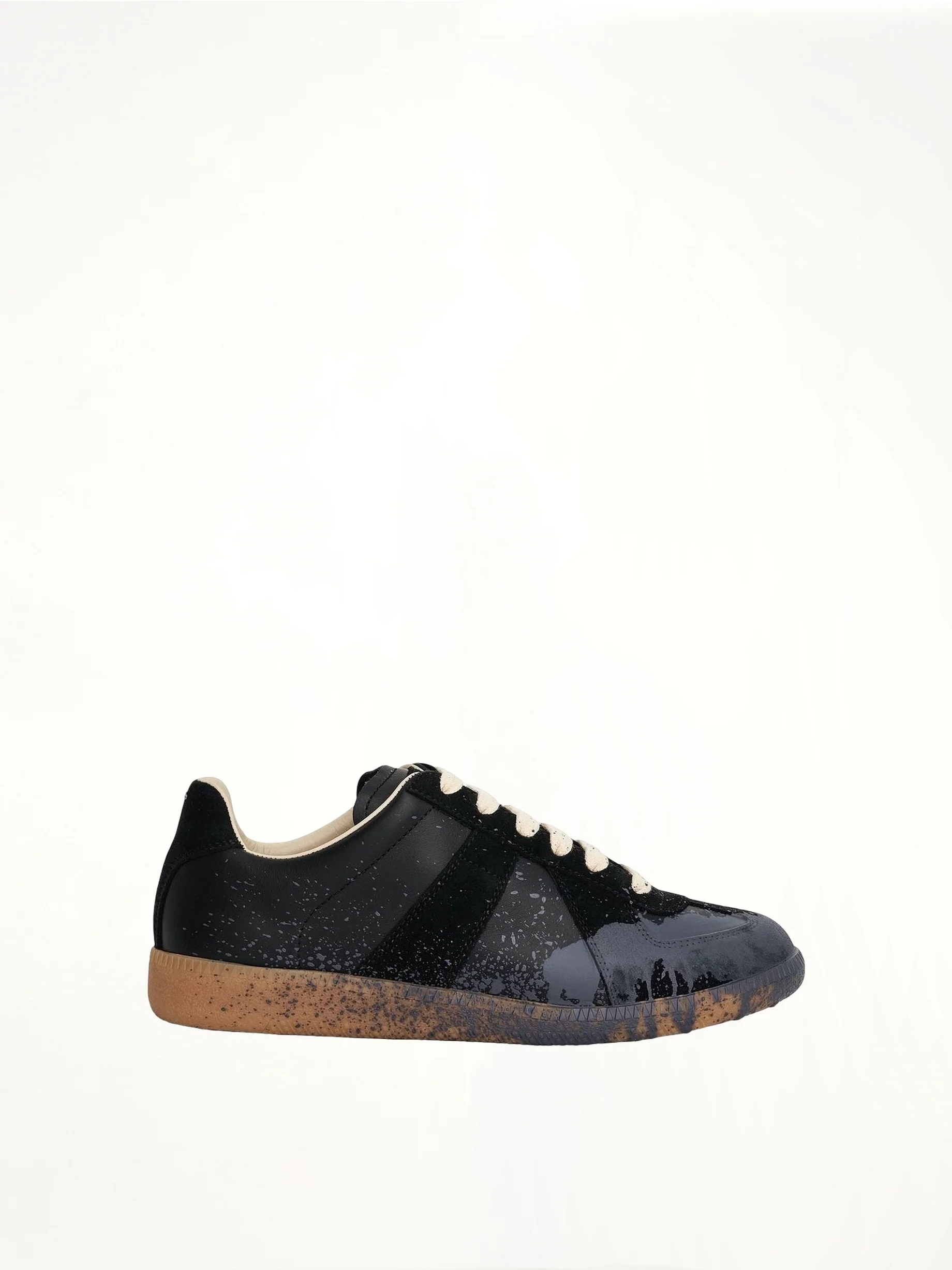 Replica Paint Splatter Sneaker in Black/Pewter