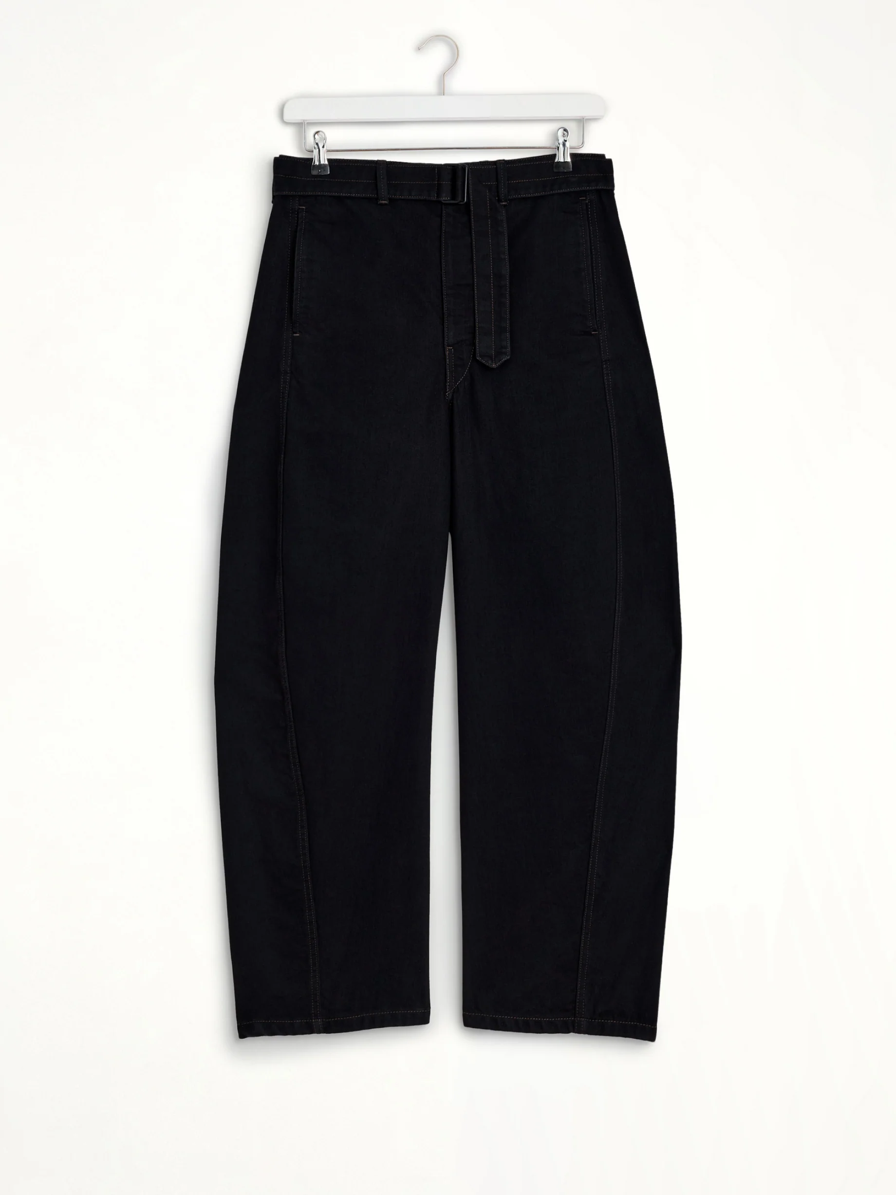 Twisted Belted Pants In Black - Image 2