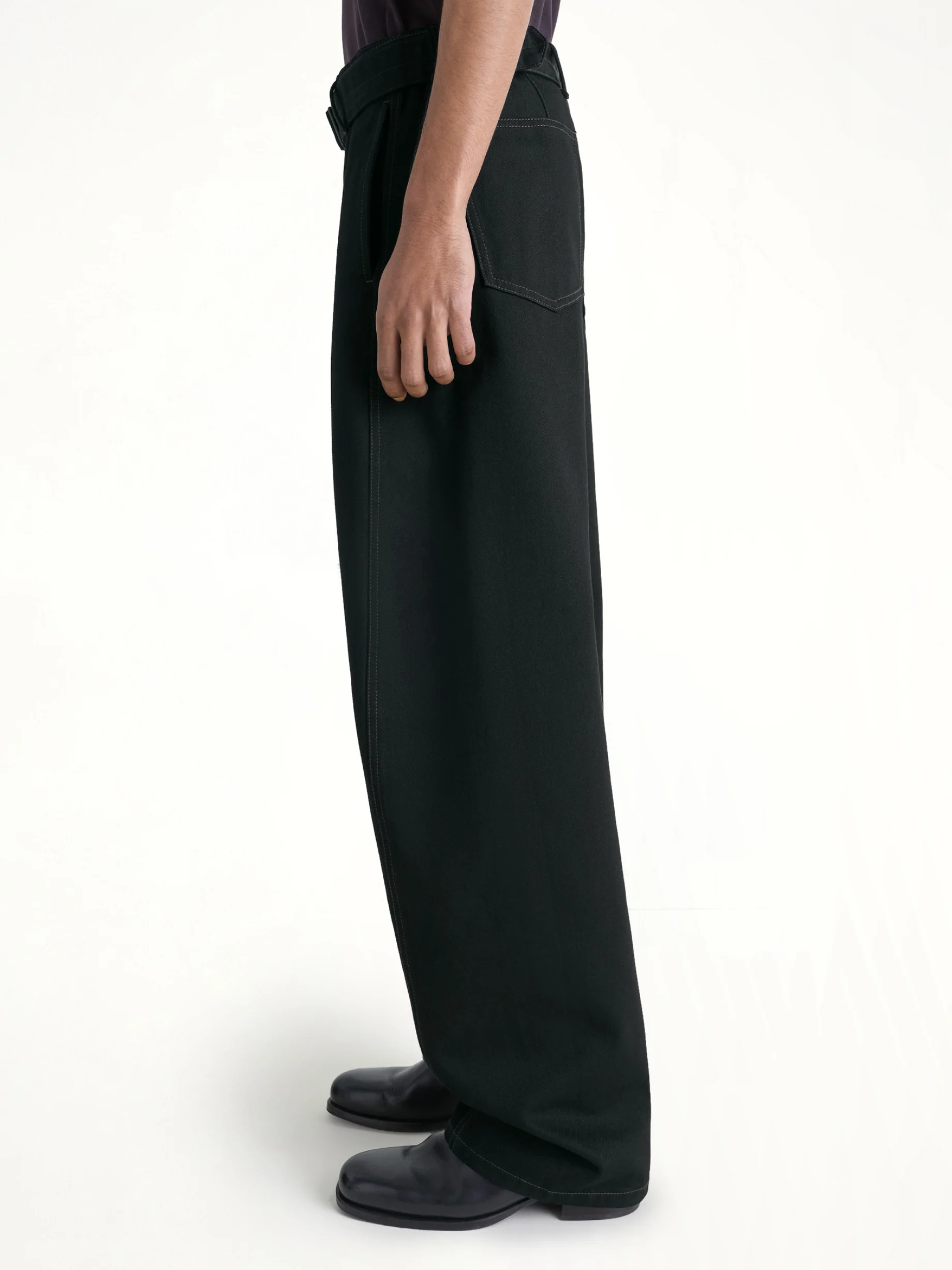Twisted Belted Pants In Black - Image 3