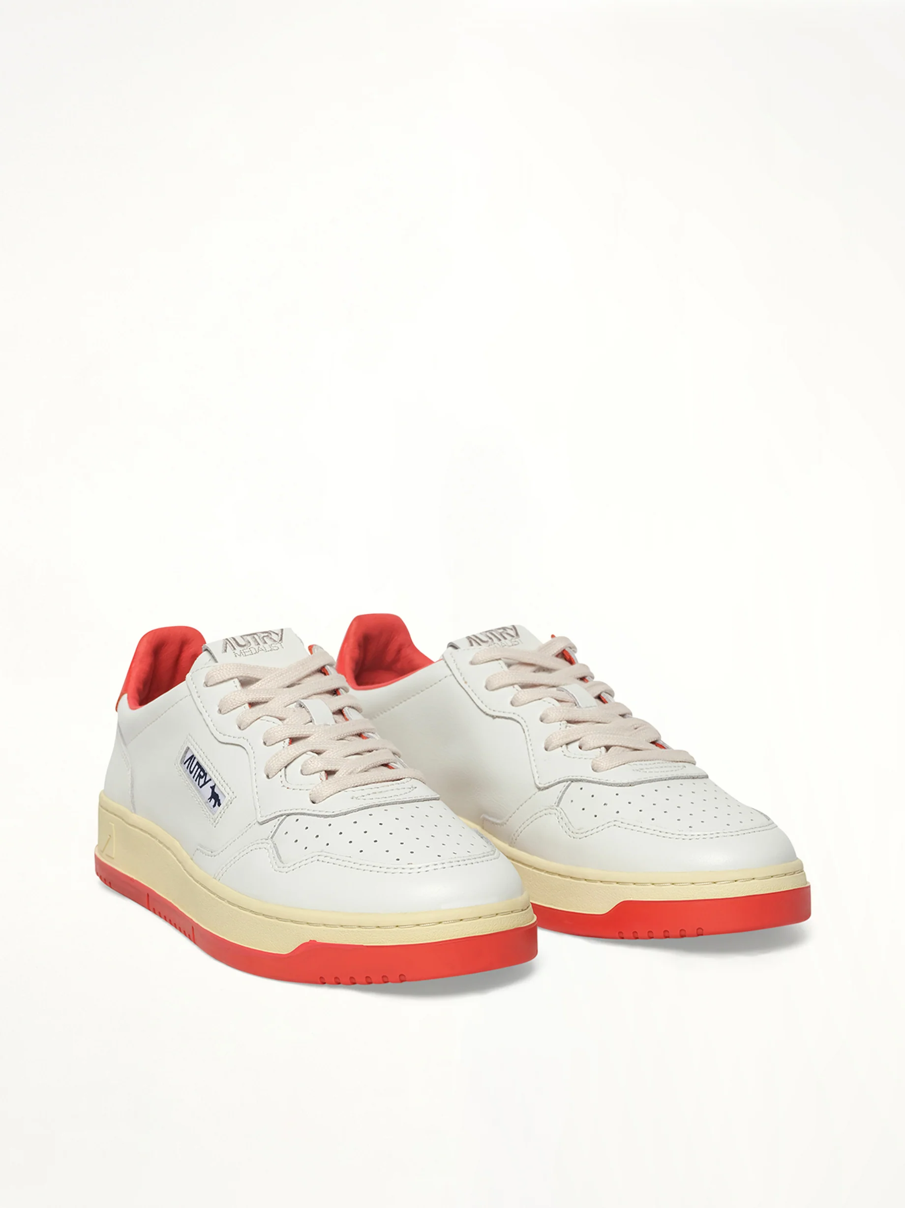 Maison Kitsune Medalist Sneaker in White/Red - Image 2
