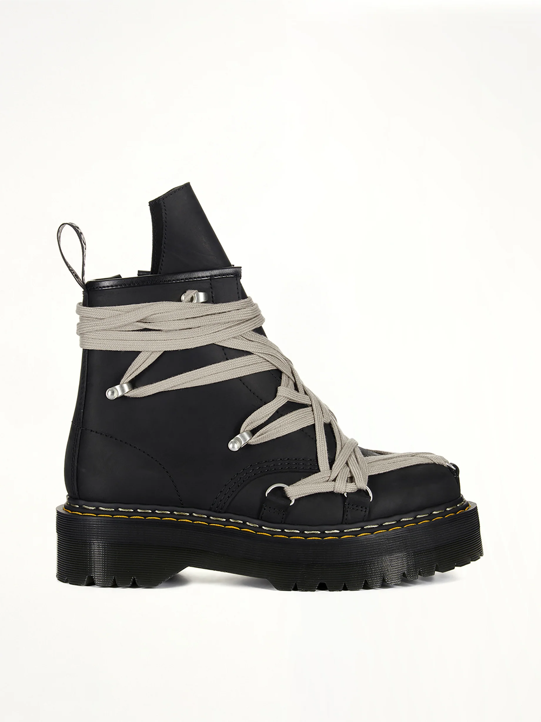 Rick Owens x Dr. Martens 1460 Quad Sole Megalace Boots in Black