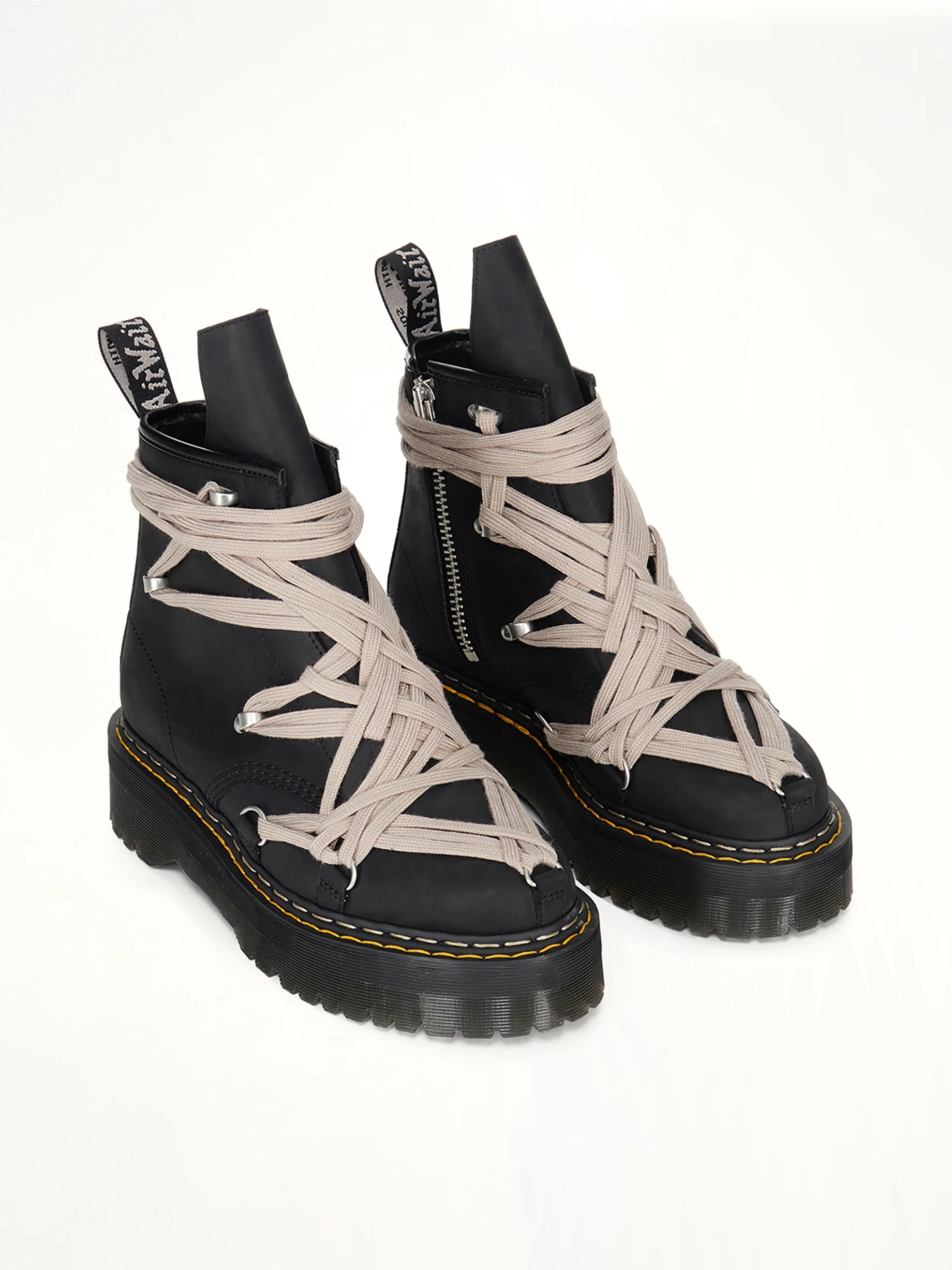 Rick Owens x Dr. Martens 1460 Quad Sole Megalace Boots in Black - Image 2