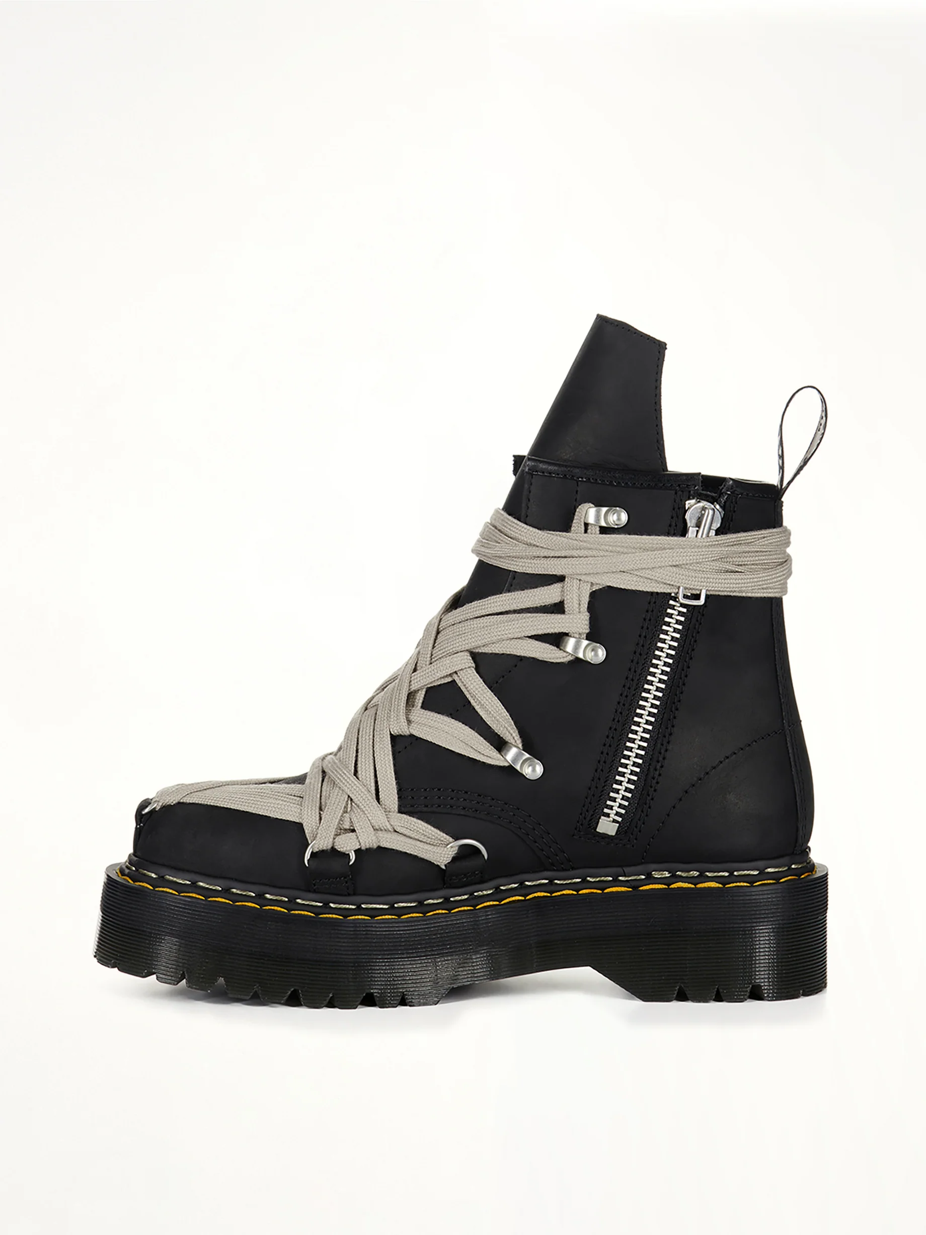 Rick Owens x Dr. Martens 1460 Quad Sole Megalace Boots in Black - Image 4