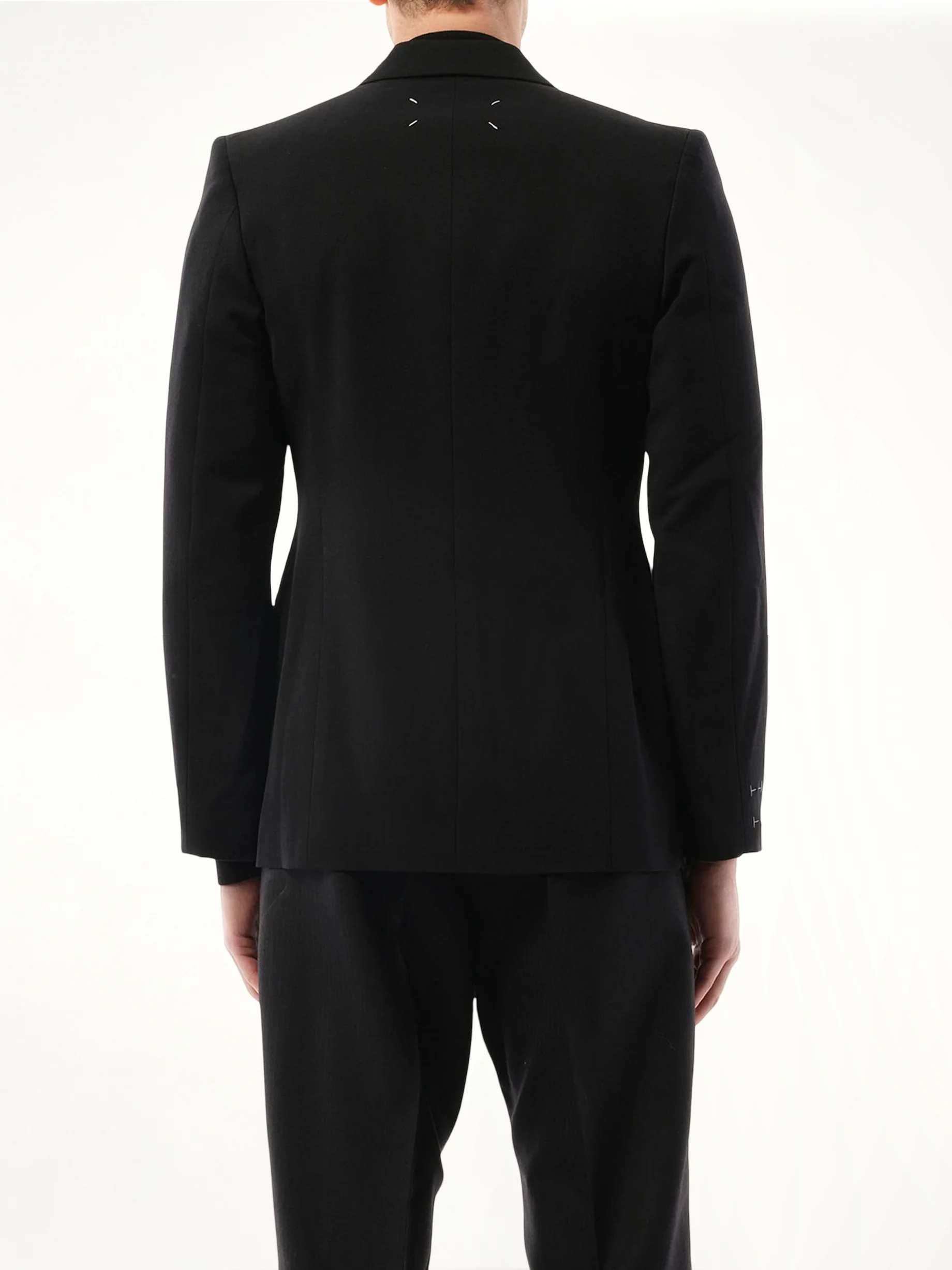 Wool Barathea Suit Jacket in Black - Image 6