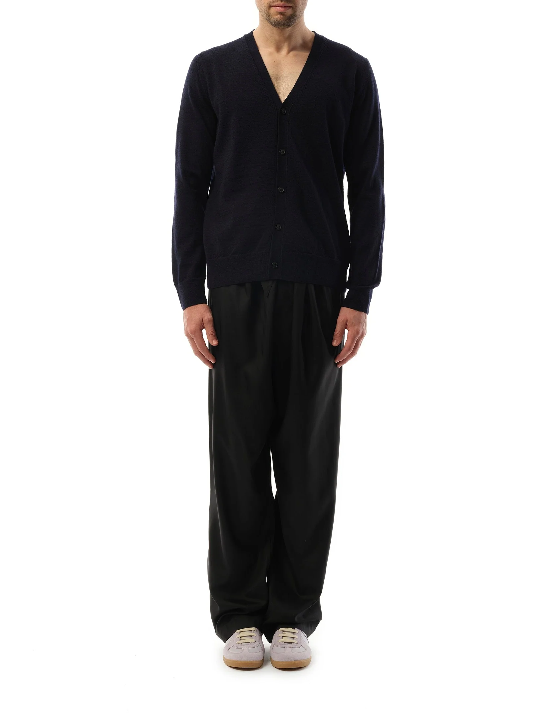 Wool Cardigan in Dark Blue - Image 4