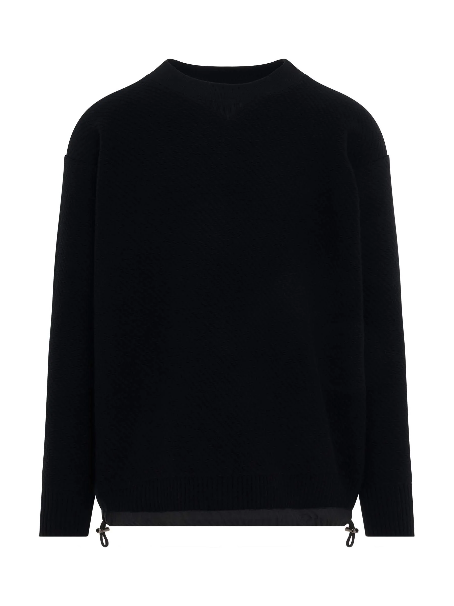 Wool Knit Pullover in Black