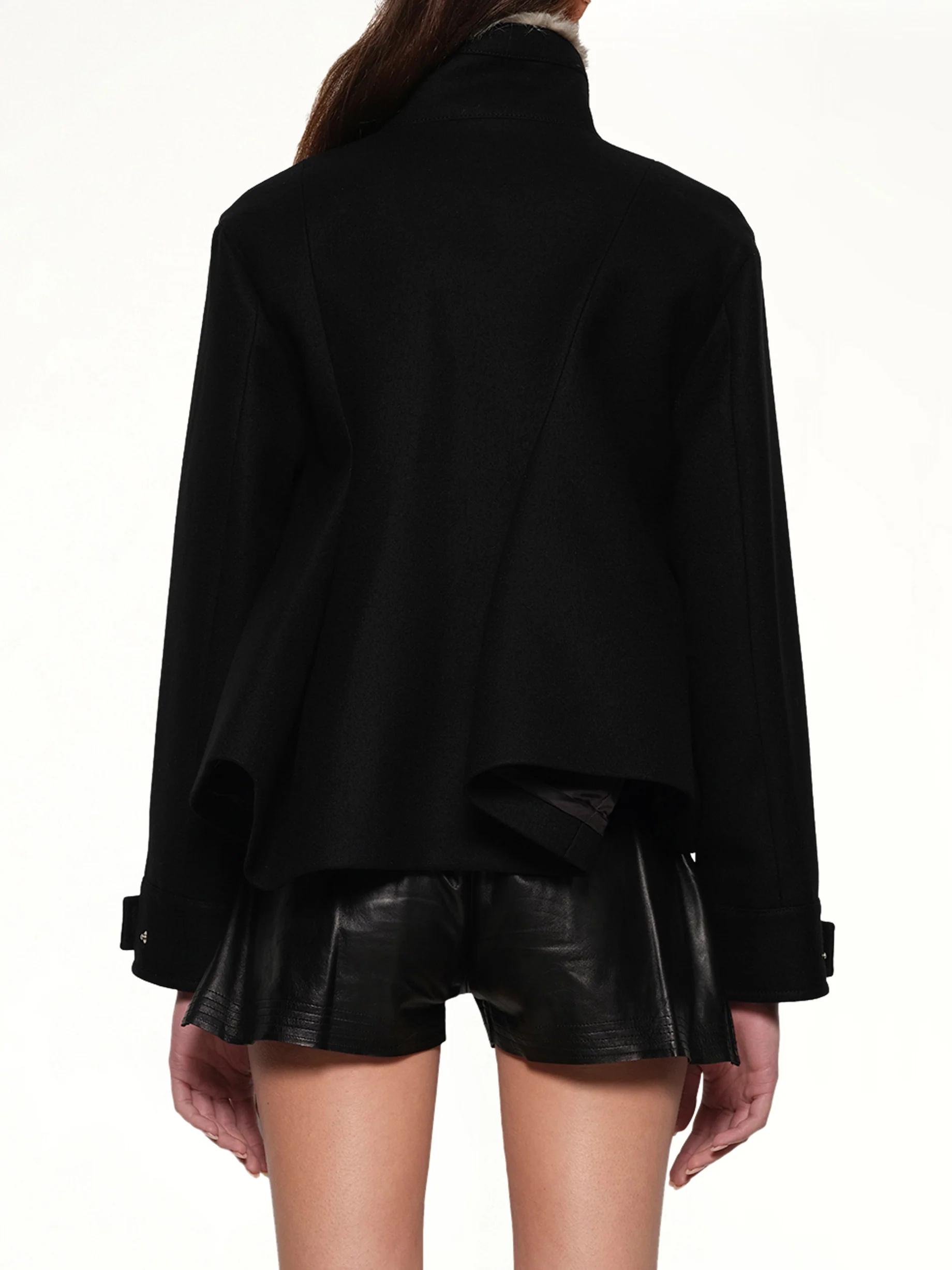 Wool Melton Blouson in Black - Image 5