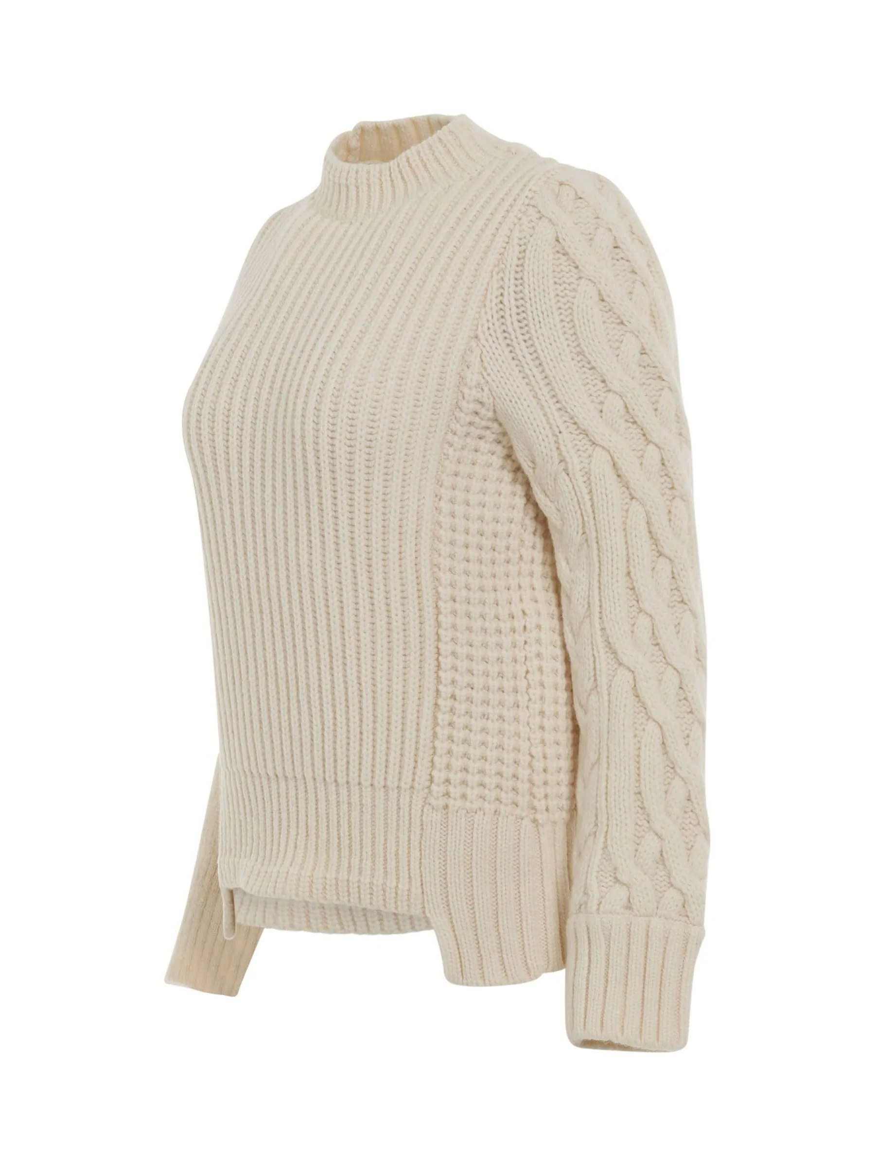 Wool Mohair Knit Pullover in Off White - Image 2