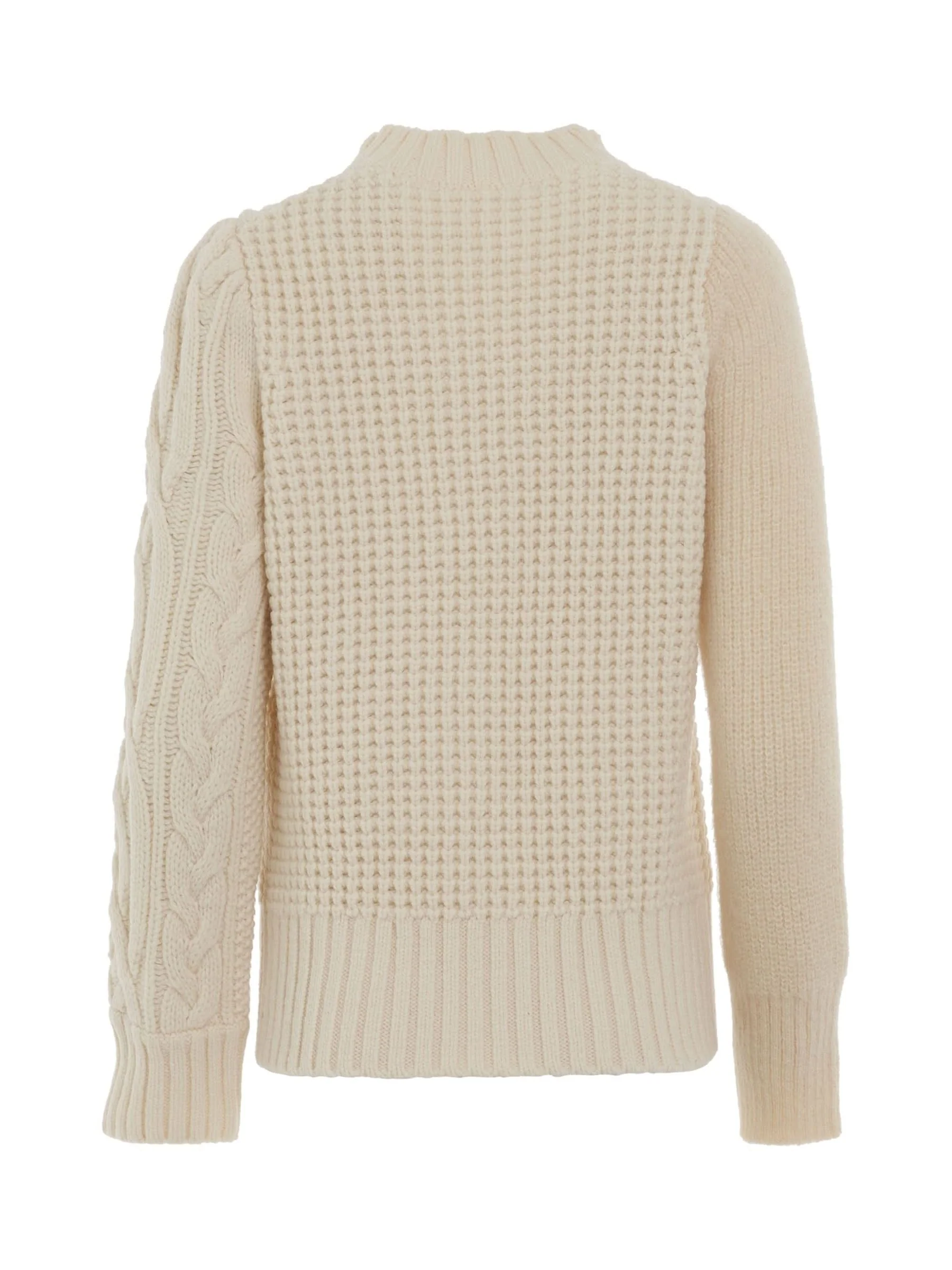 Wool Mohair Knit Pullover in Off White - Image 4