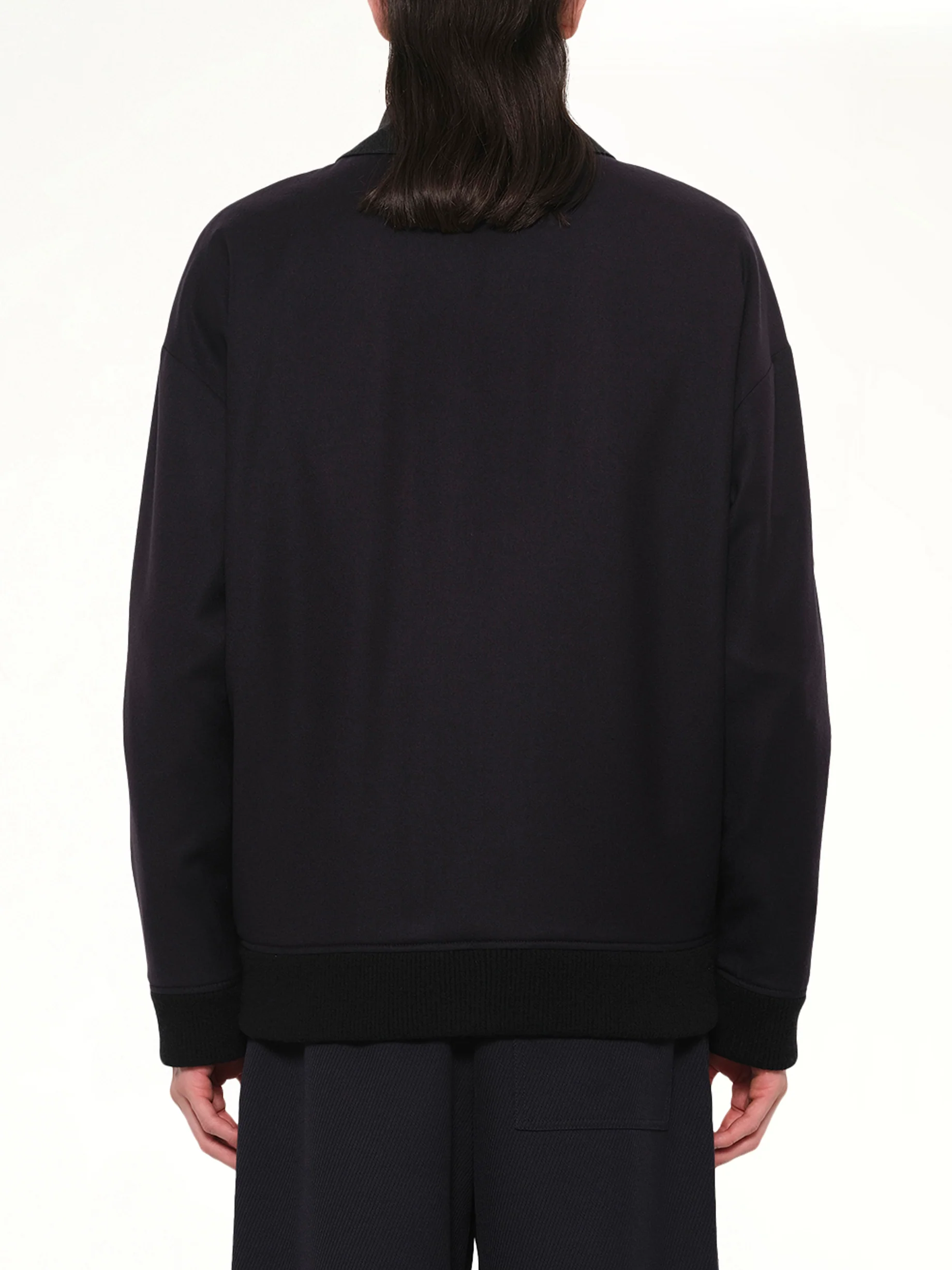 Wool Traksuit Jacket in Navy/Grey - Image 5
