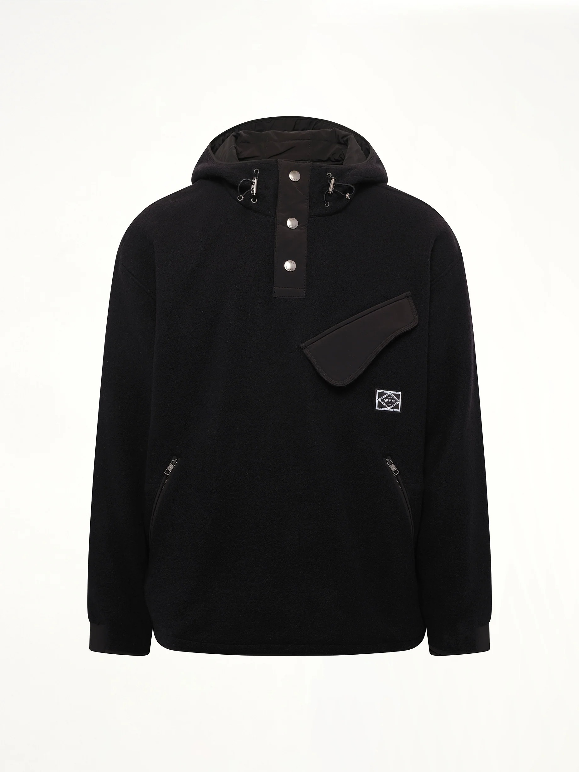 Fleece Hoodie in Black - Image 2