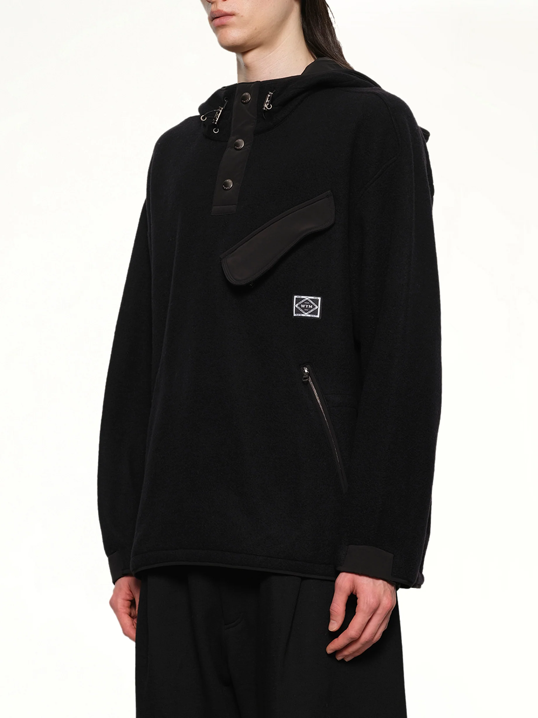 Fleece Hoodie in Black - Image 3