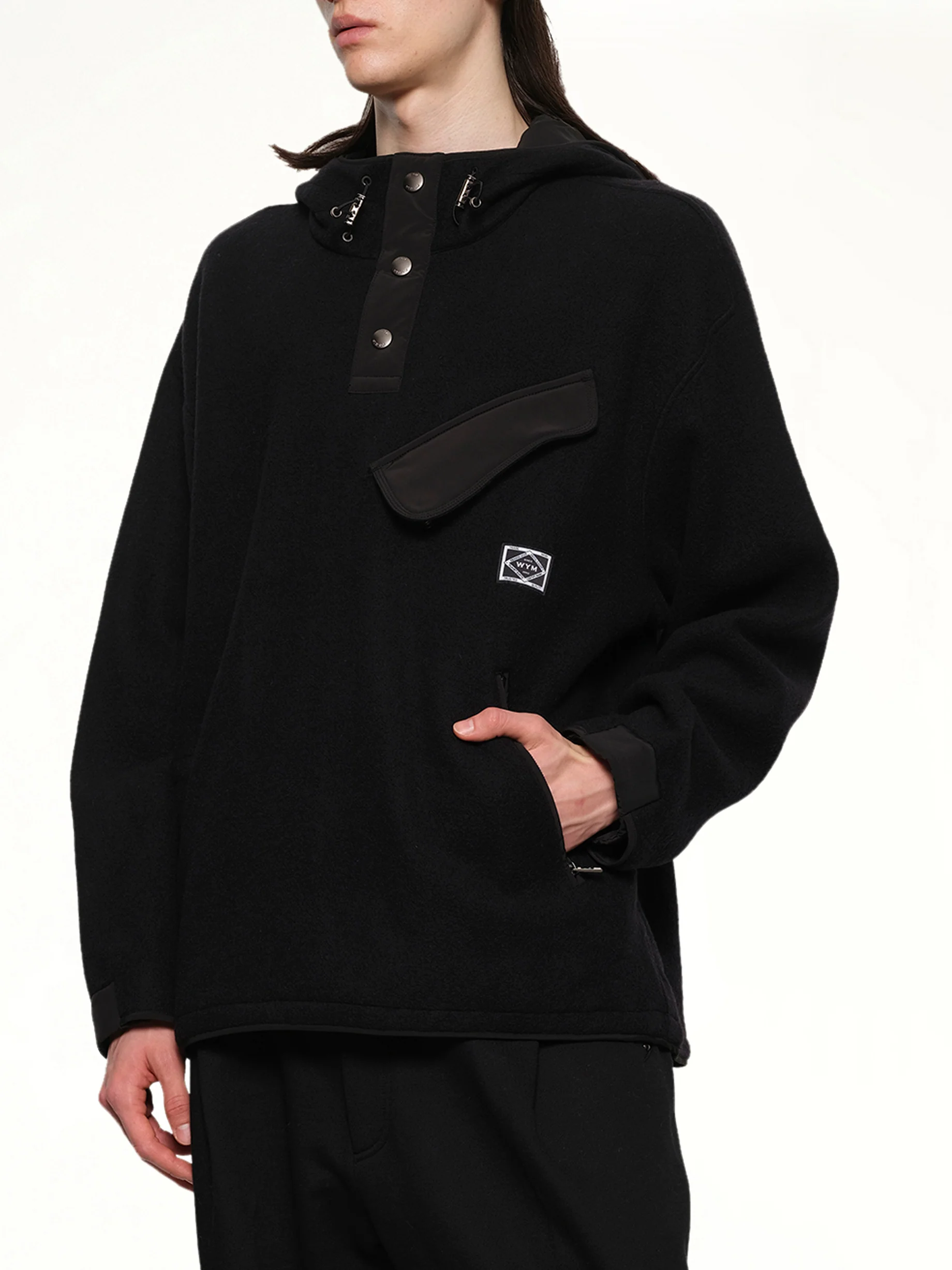 Fleece Hoodie in Black - Image 6