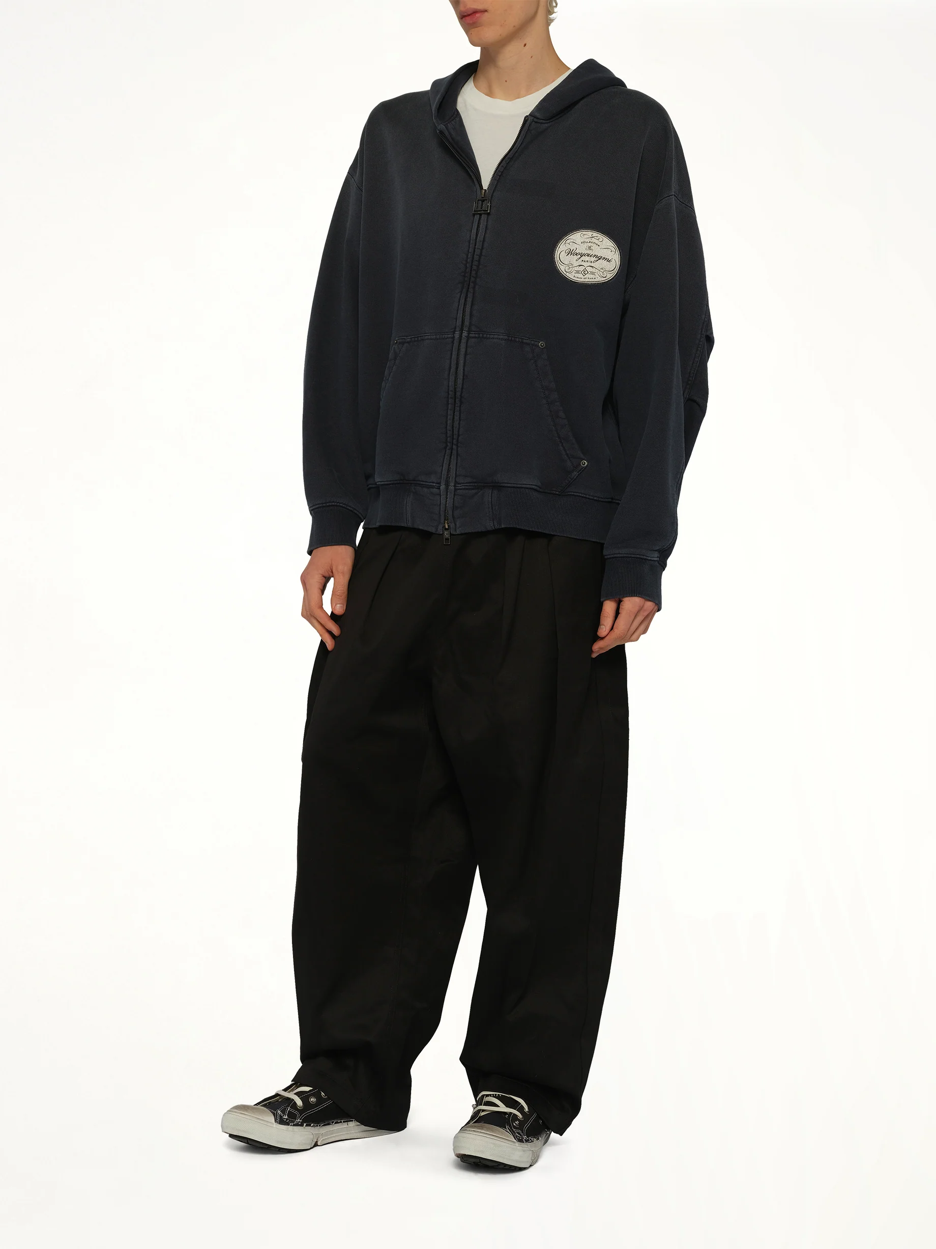 Wooyoungmi Paris Zip Hoodie in Navy - Image 4