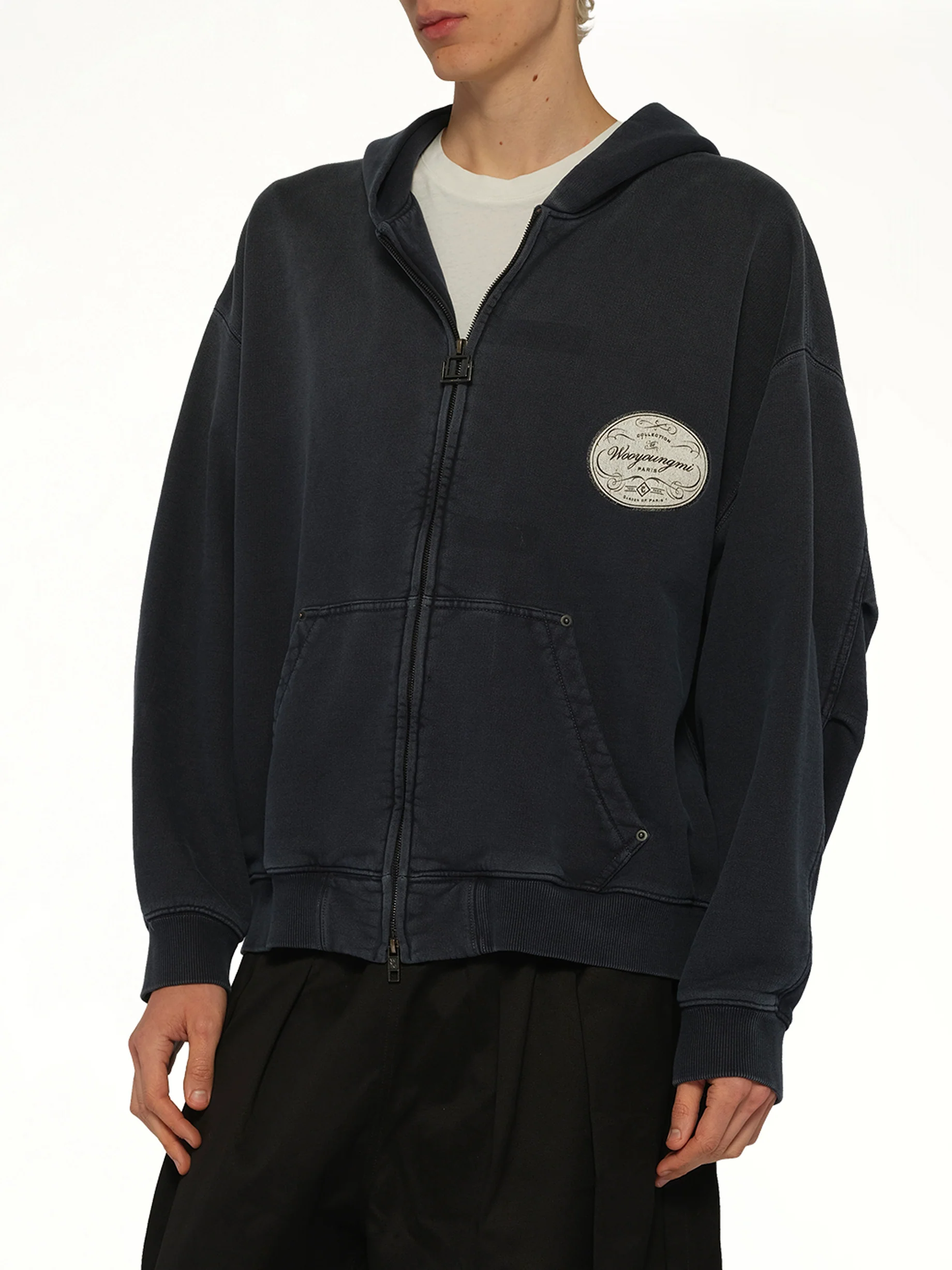 Wooyoungmi Paris Zip Hoodie in Navy - Image 6