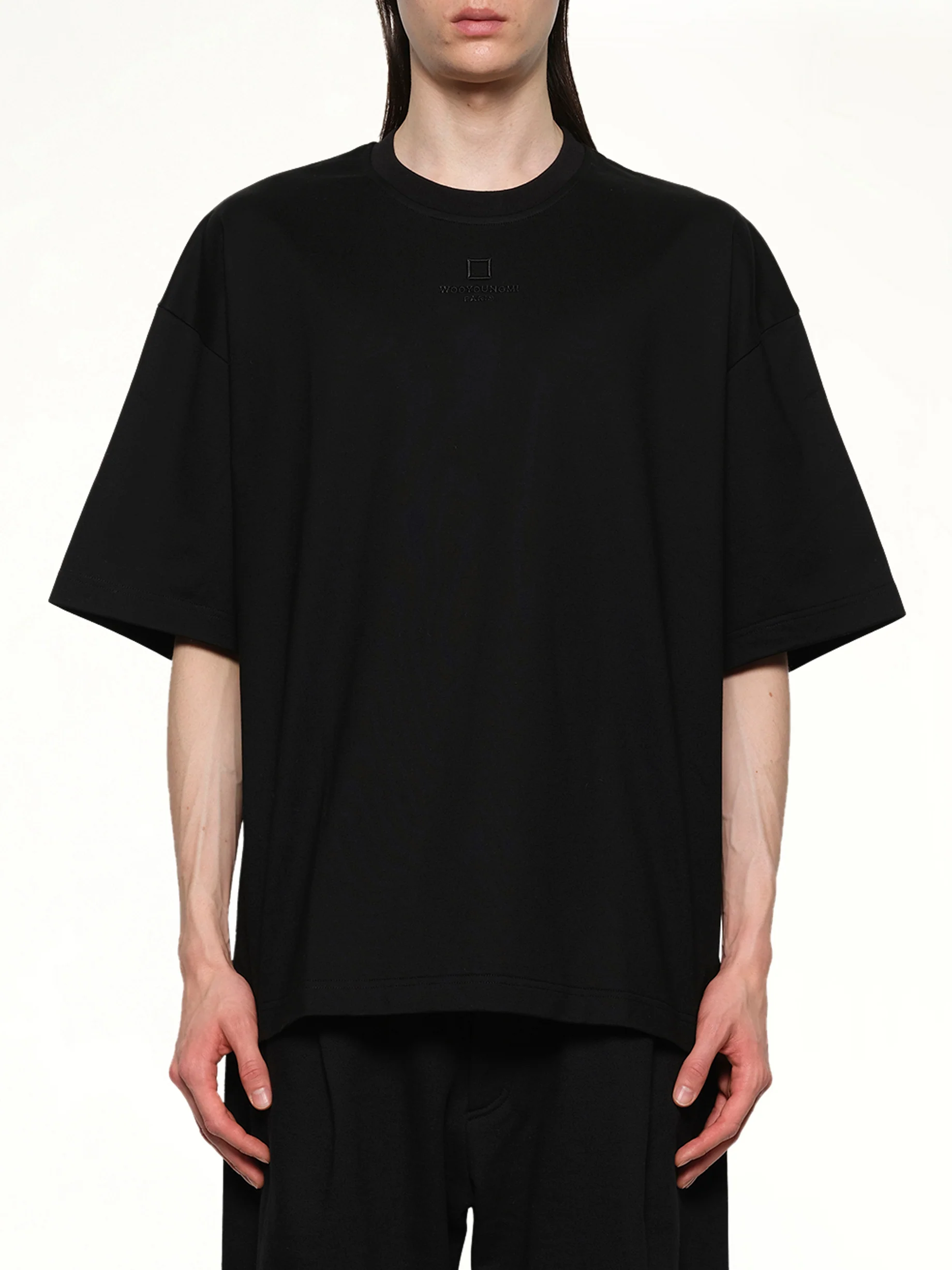 Square Embroidery T-Shirt in Black