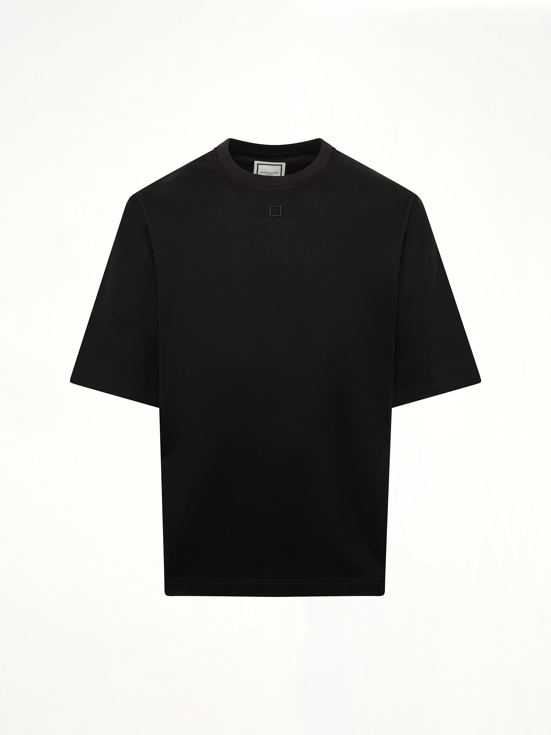 Square Embroidery T-Shirt in Black - Image 2