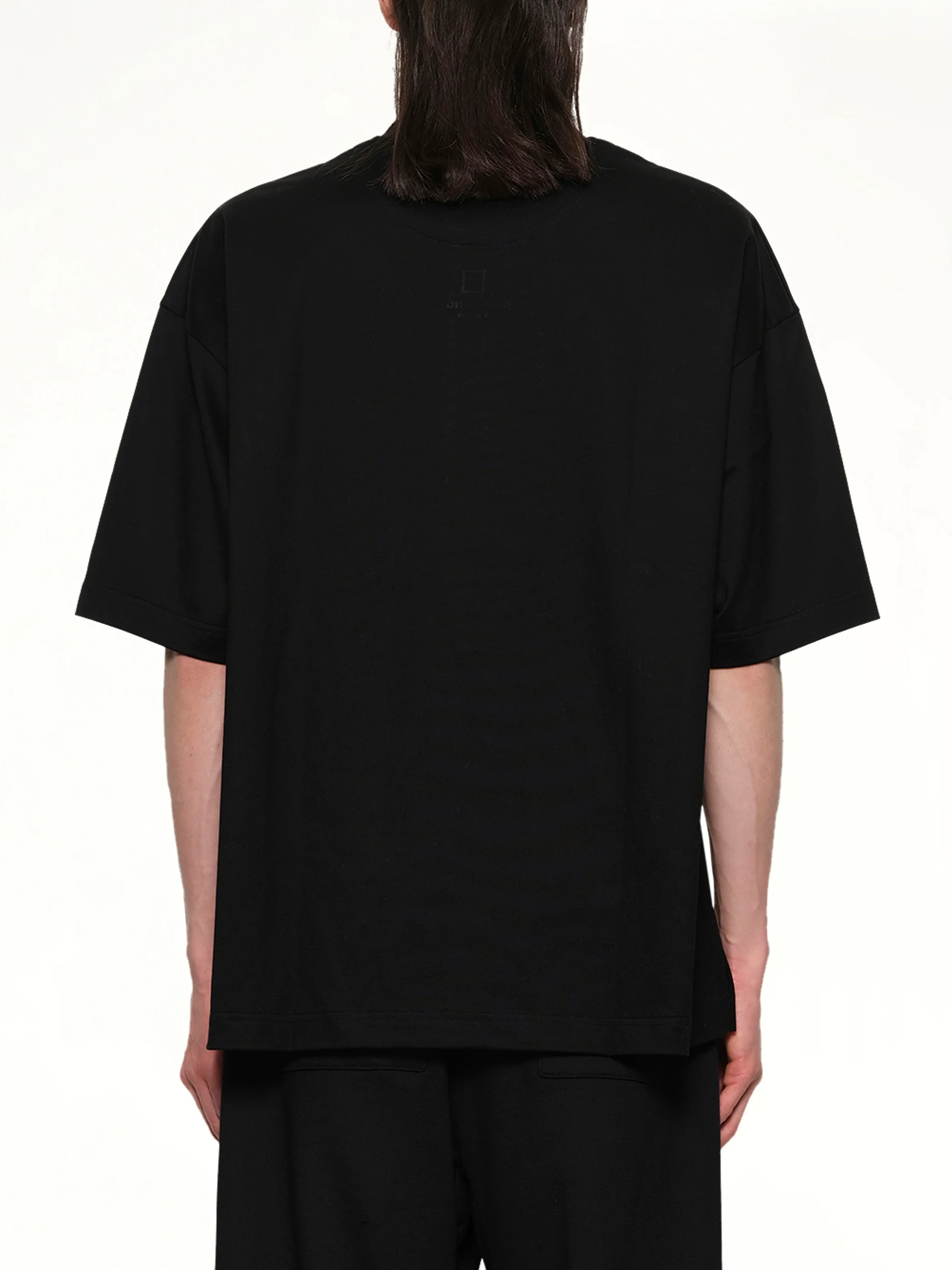 Square Embroidery T-Shirt in Black - Image 5