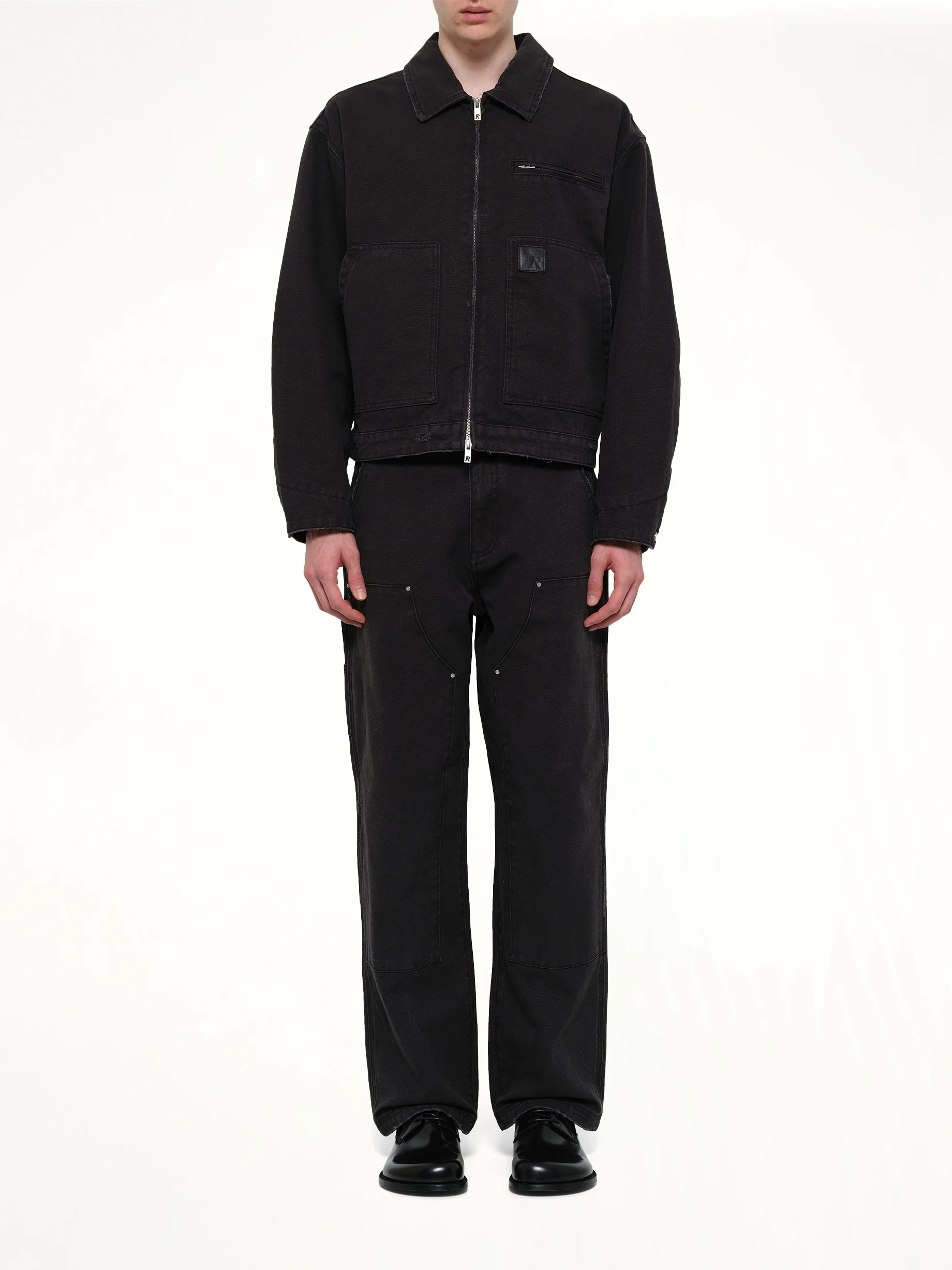 Worker Jacket in Washed Black - Image 7