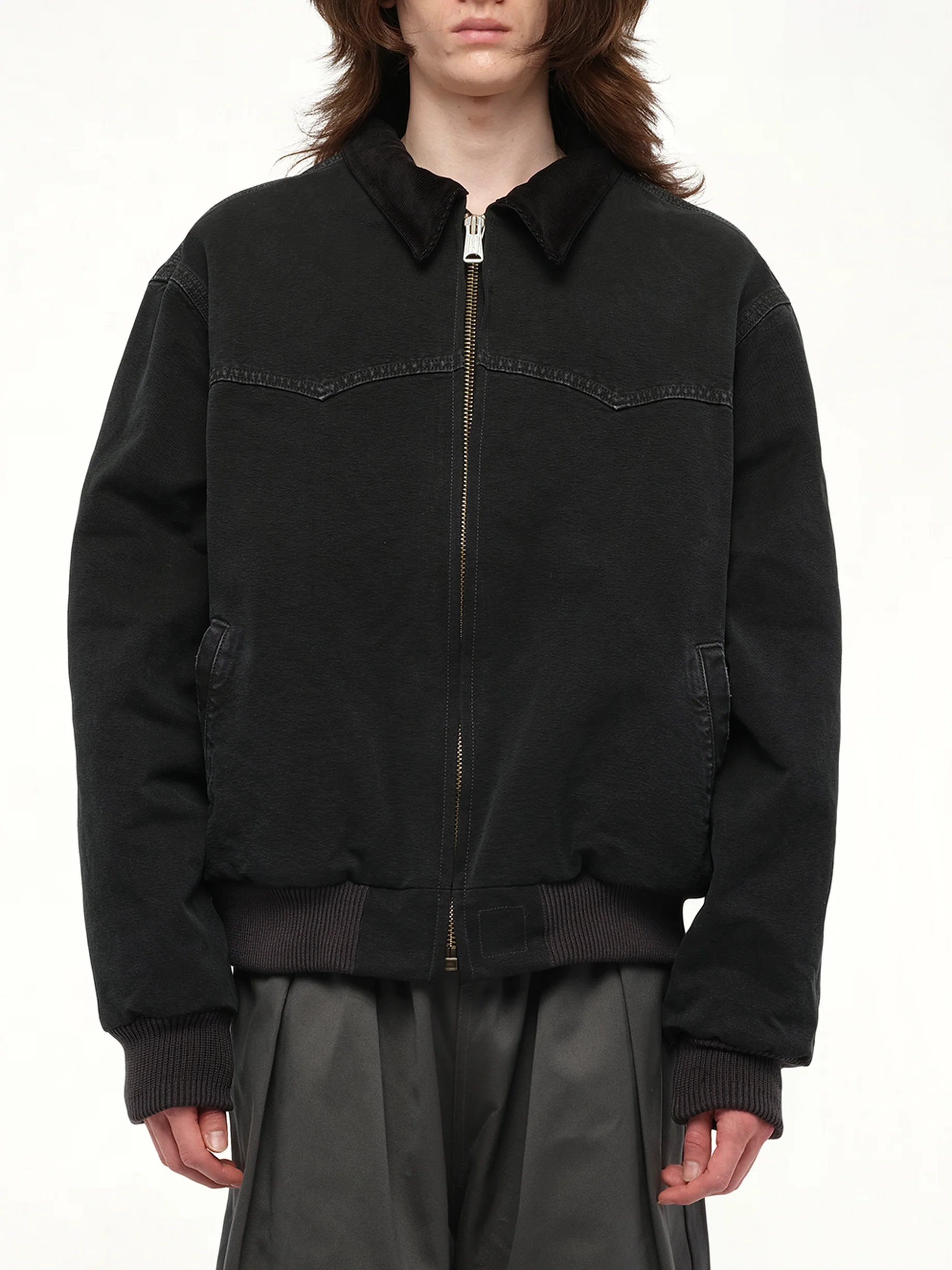 Workwear Jacket in Washed Black