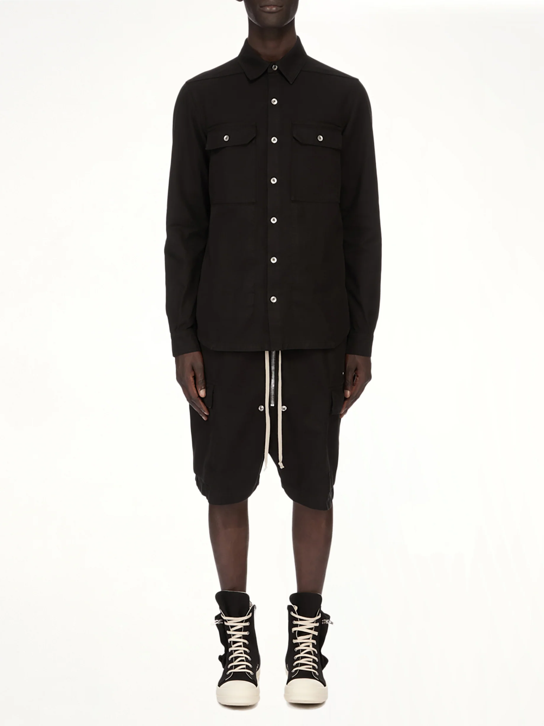 Woven Outershirt in Black - Image 5