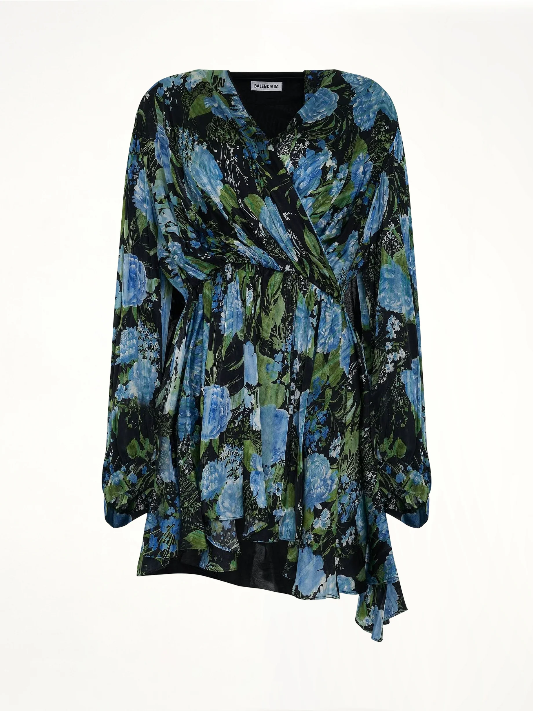 Wrap Baby Doll Dress in Blue