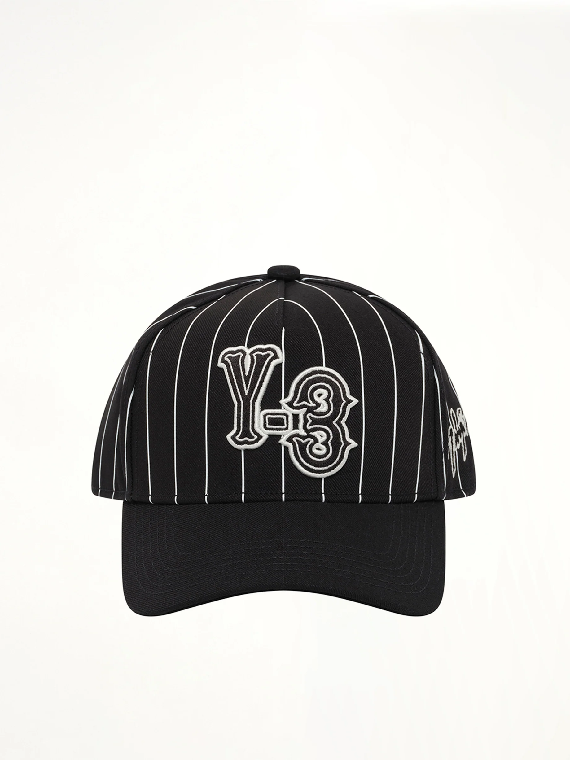 Y-3 Pinstripe Cap in Black