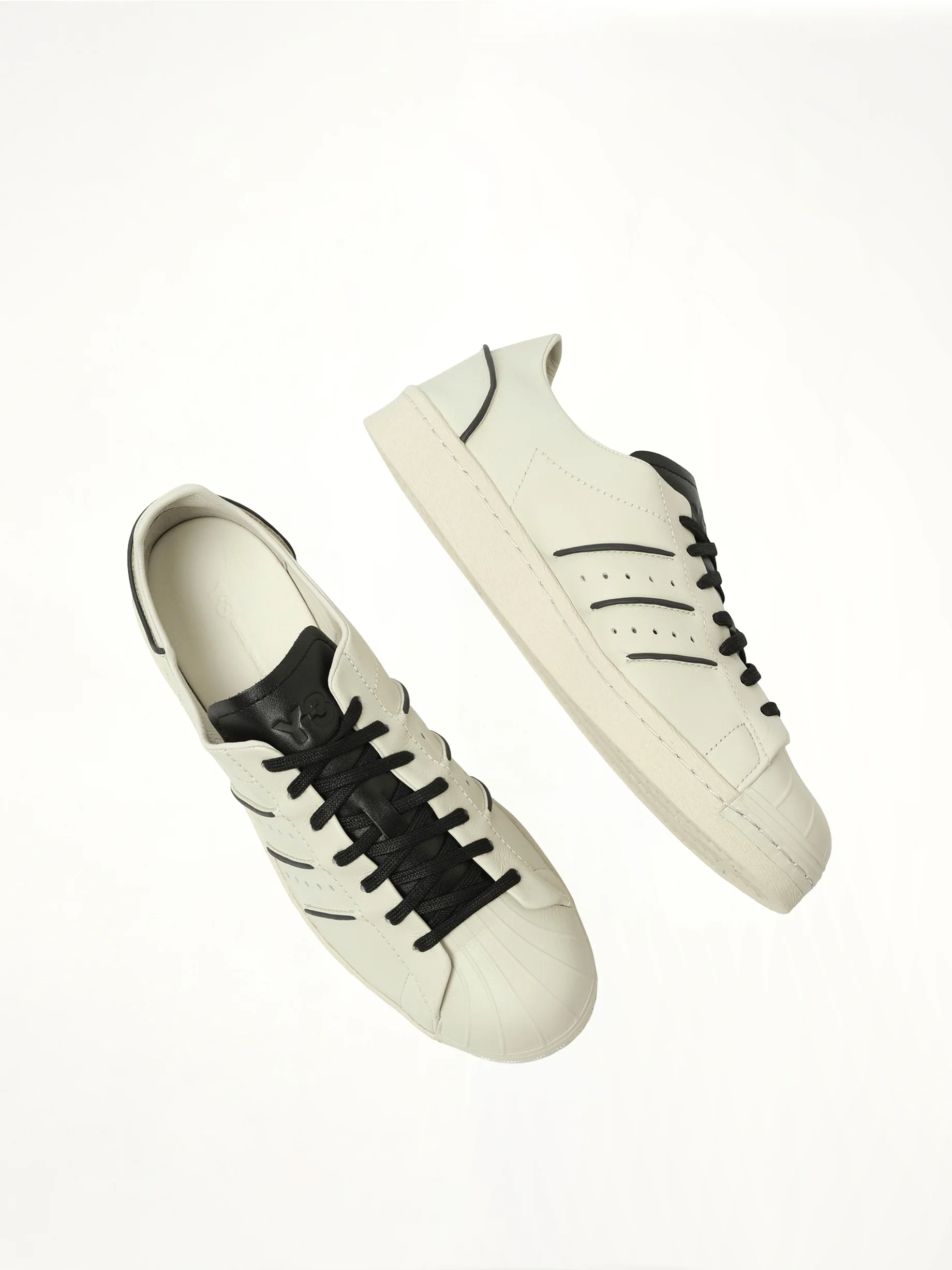 Y-3 Superstar in Talc/Black - Image 4